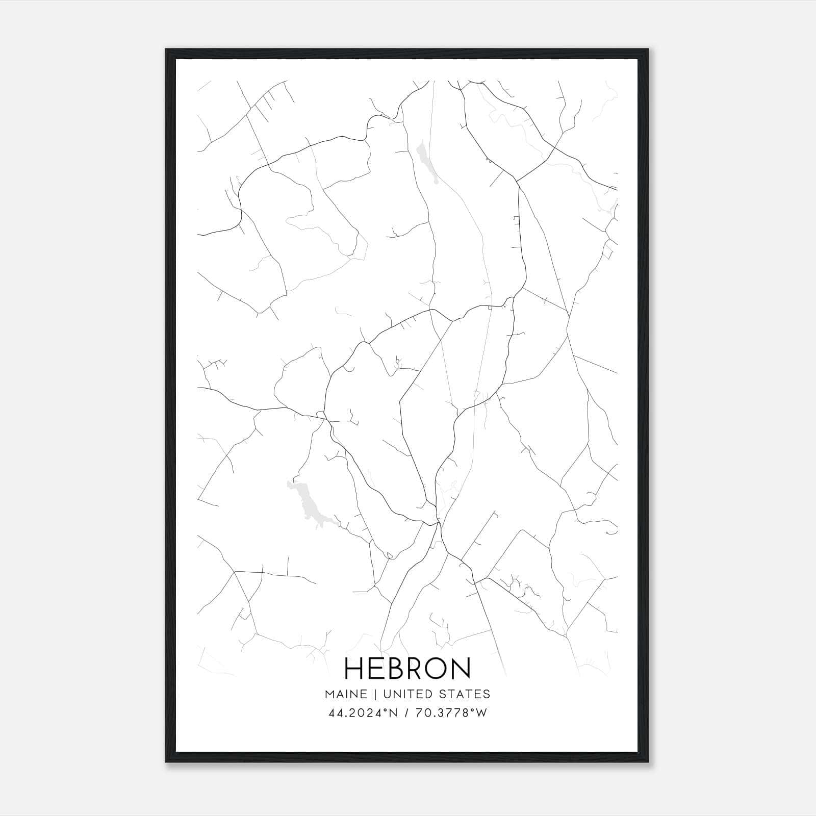 Hebron Maine Map Poster, Modern Home Decor Wall Art Print Hebron Maine Map Poster, Modern Home Decor Wall Art Print