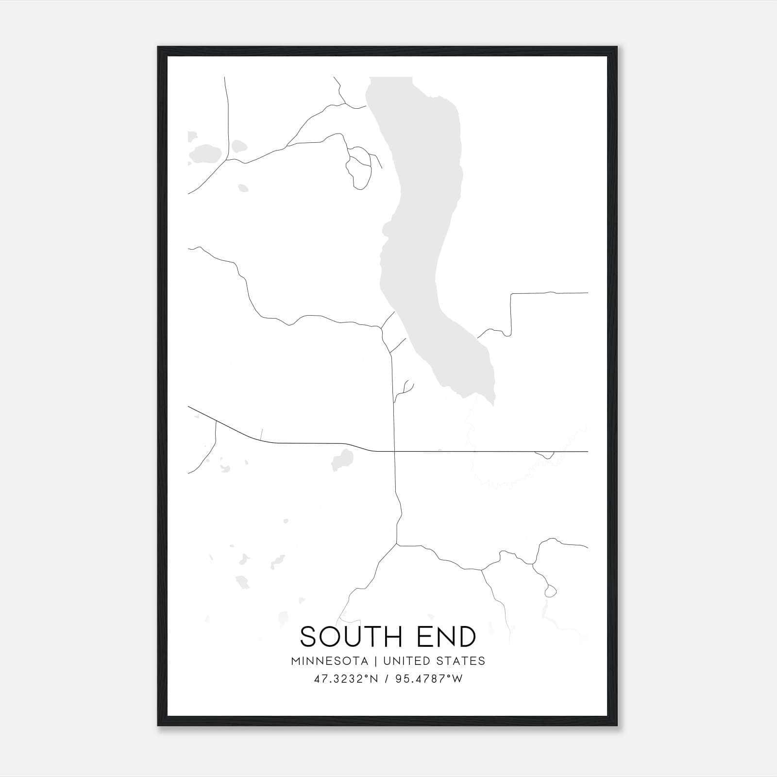 South End Minnesota Map Poster, Modern Home Decor Wall Art Print South End Minnesota Map Poster, Modern Home Decor Wall Art Print