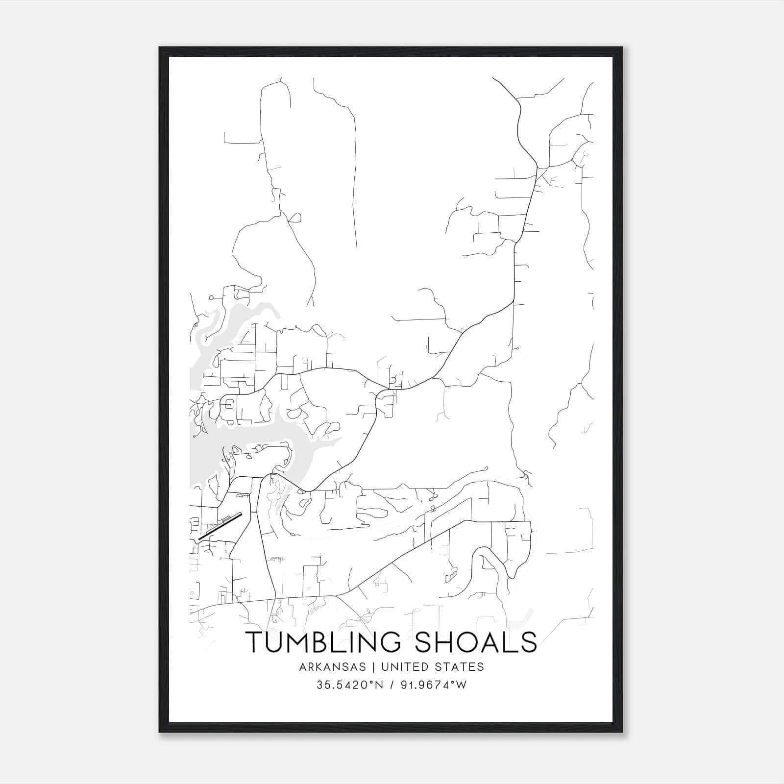 Tumbling Shoals Arkansas Map Poster, Modern Home Decor Wall Art Print Tumbling Shoals Arkansas Map Poster, Modern Home Decor Wall Art Print