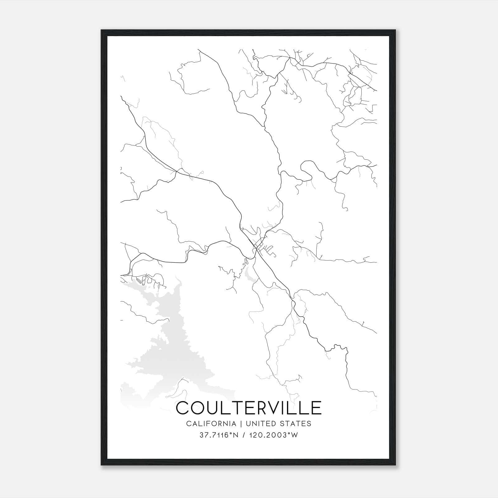 Coulterville California Map Poster, Modern Home Decor Wall Art Print Coulterville California Map Poster, Modern Home Decor Wall Art Print