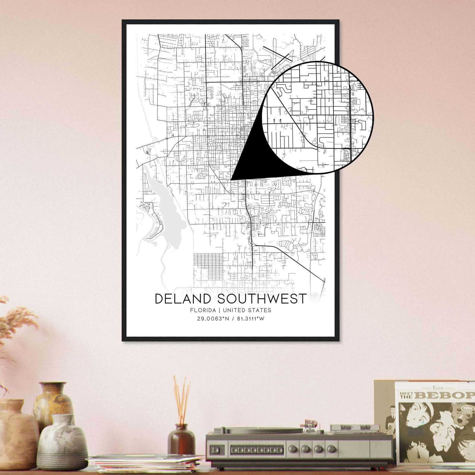 Deerfield Kansas Map Poster, Modern Home Decor Wall Art Print (Copy)