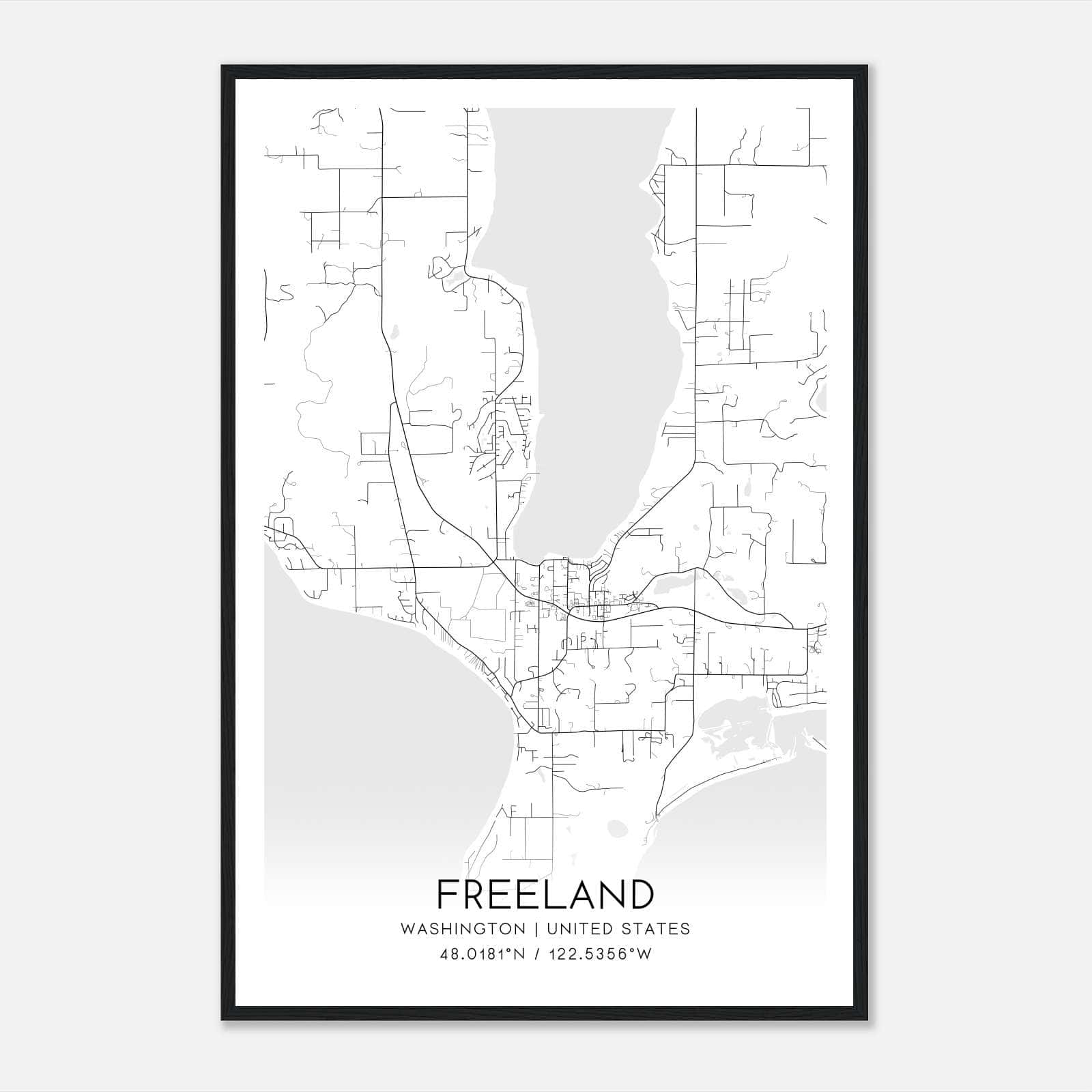 Freeland Washington Map Poster, Modern Home Decor Wall Art Print Freeland Washington Map Poster, Modern Home Decor Wall Art Print