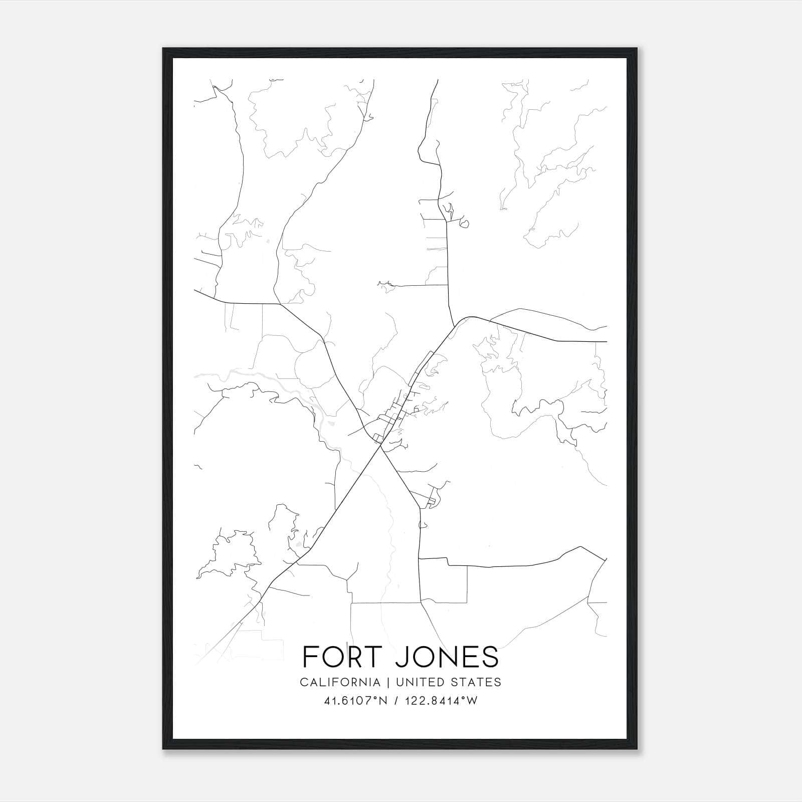 Fort Jones California Map Poster, Modern Home Decor Wall Art Print Fort Jones California Map Poster, Modern Home Decor Wall Art Print