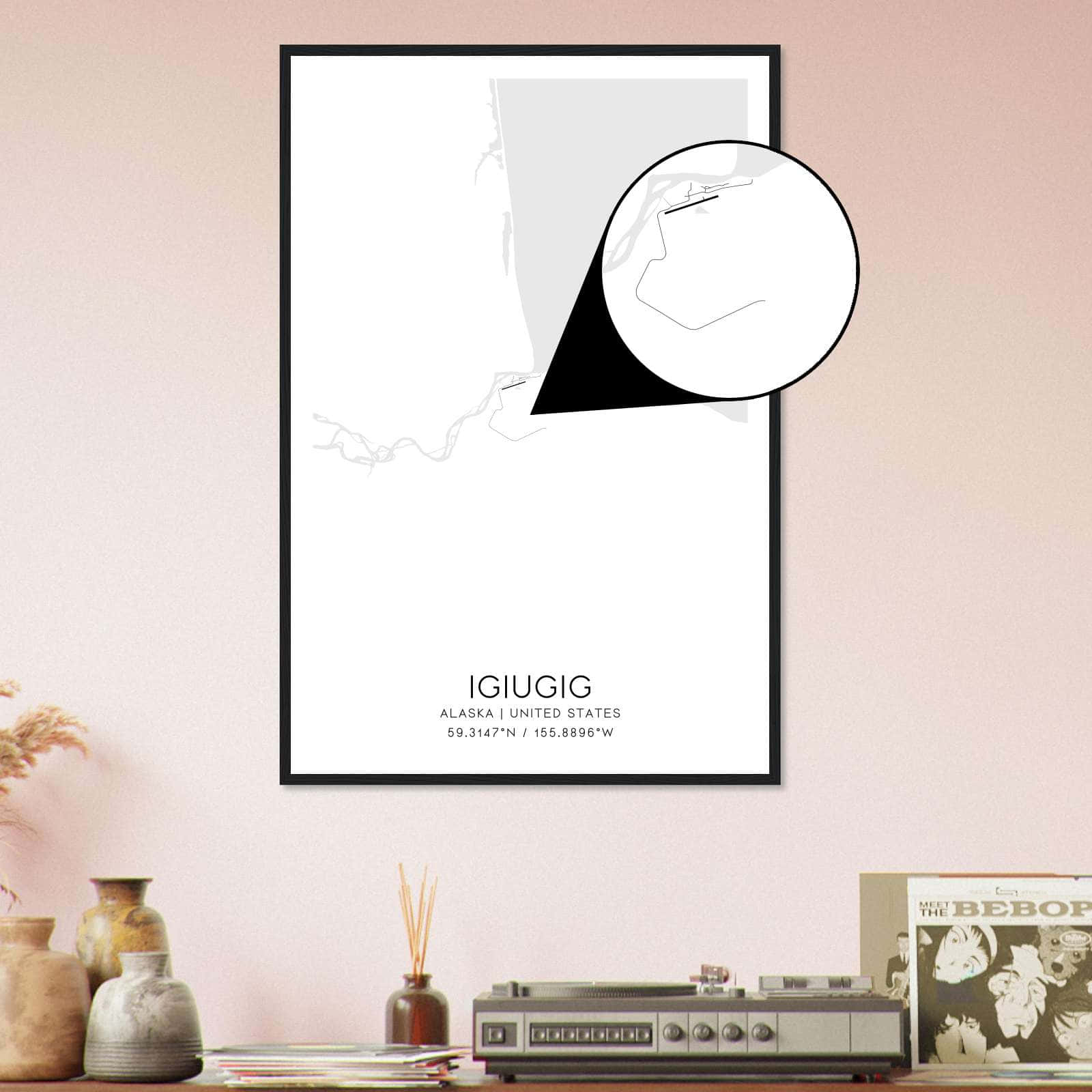 Deerfield Kansas Map Poster, Modern Home Decor Wall Art Print (Copy)