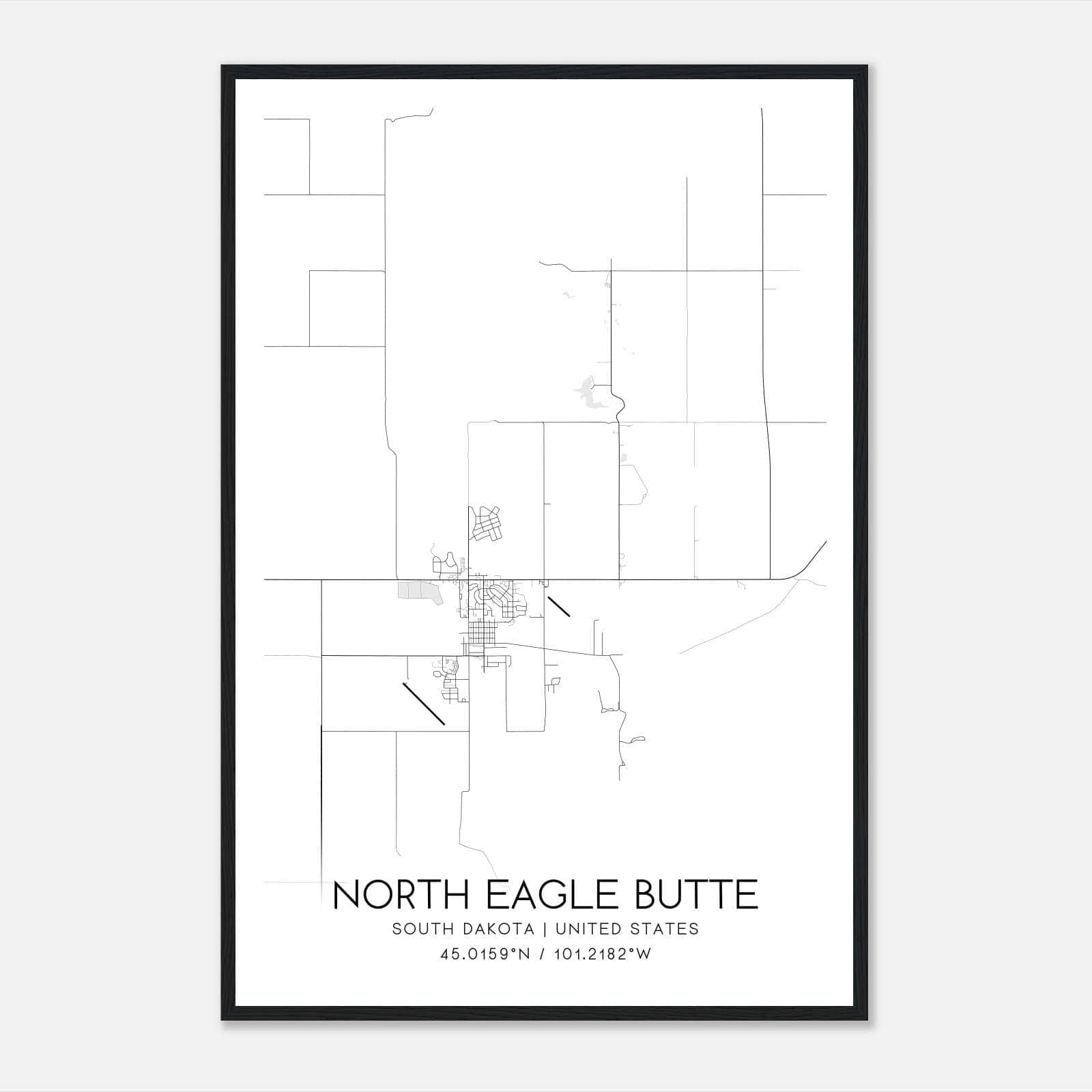 North Eagle Butte South Dakota Map Poster, Modern Home Decor Wall Art Print North Eagle Butte South Dakota Map Poster, Modern Home Decor Wall Art Print
