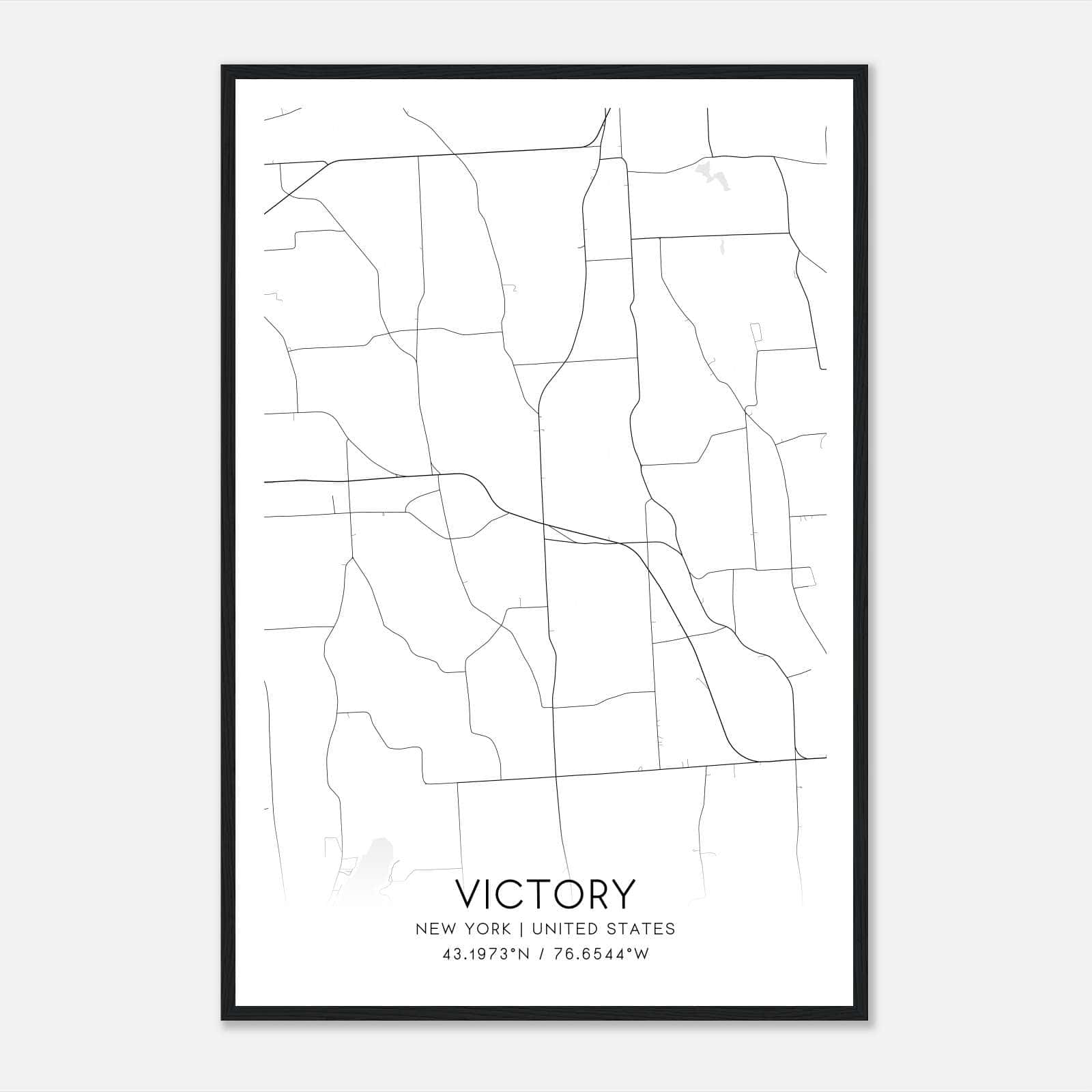 Victory New York Map Poster, Modern Home Decor Wall Art Print Victory New York Map Poster, Modern Home Decor Wall Art Print