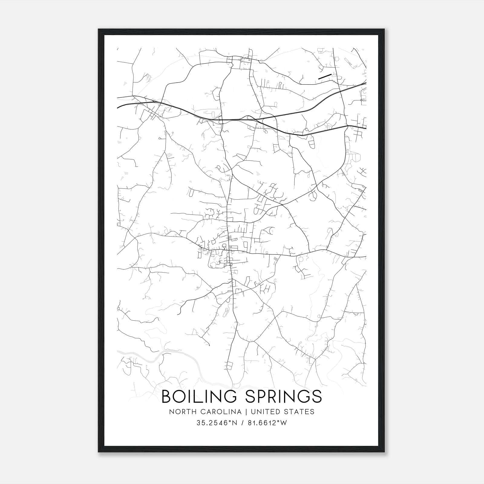 Boiling Springs North Carolina Map Poster, Modern Home Decor Wall Art Print Boiling Springs North Carolina Map Poster, Modern Home Decor Wall Art Print