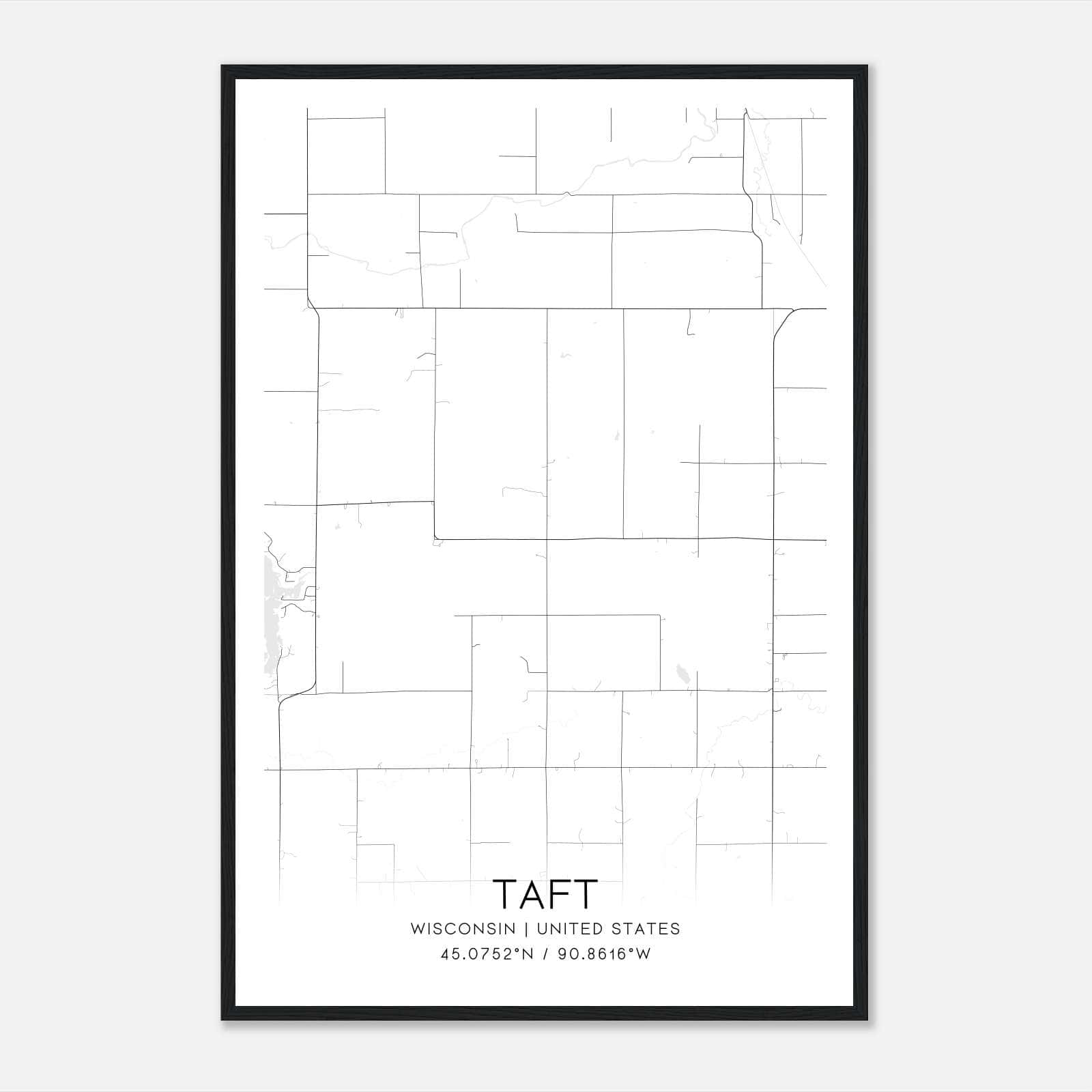 Taft Wisconsin Map Poster, Modern Home Decor Wall Art Print Taft Wisconsin Map Poster, Modern Home Decor Wall Art Print