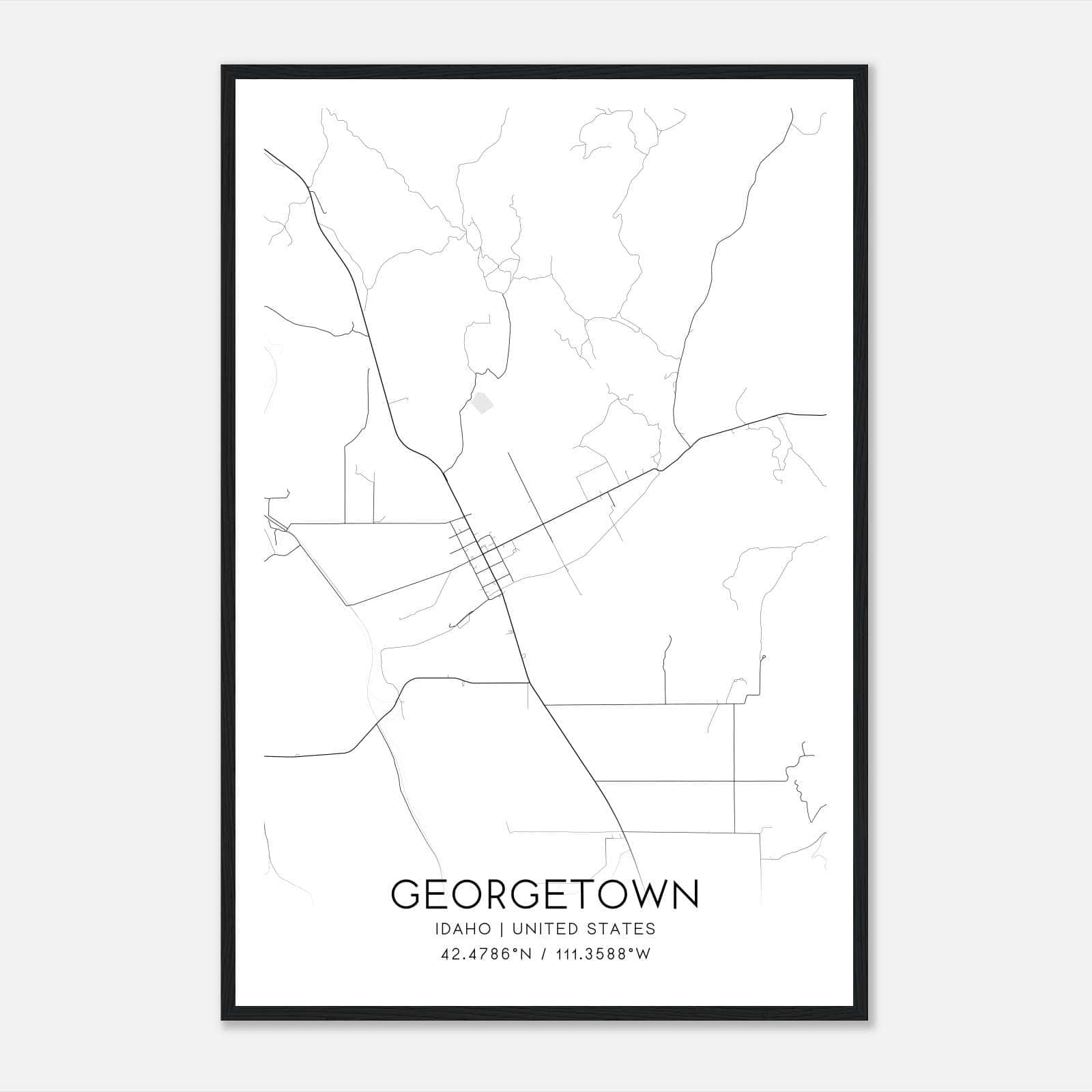 Georgetown Idaho Map Poster, Modern Home Decor Wall Art Print Georgetown Idaho Map Poster, Modern Home Decor Wall Art Print