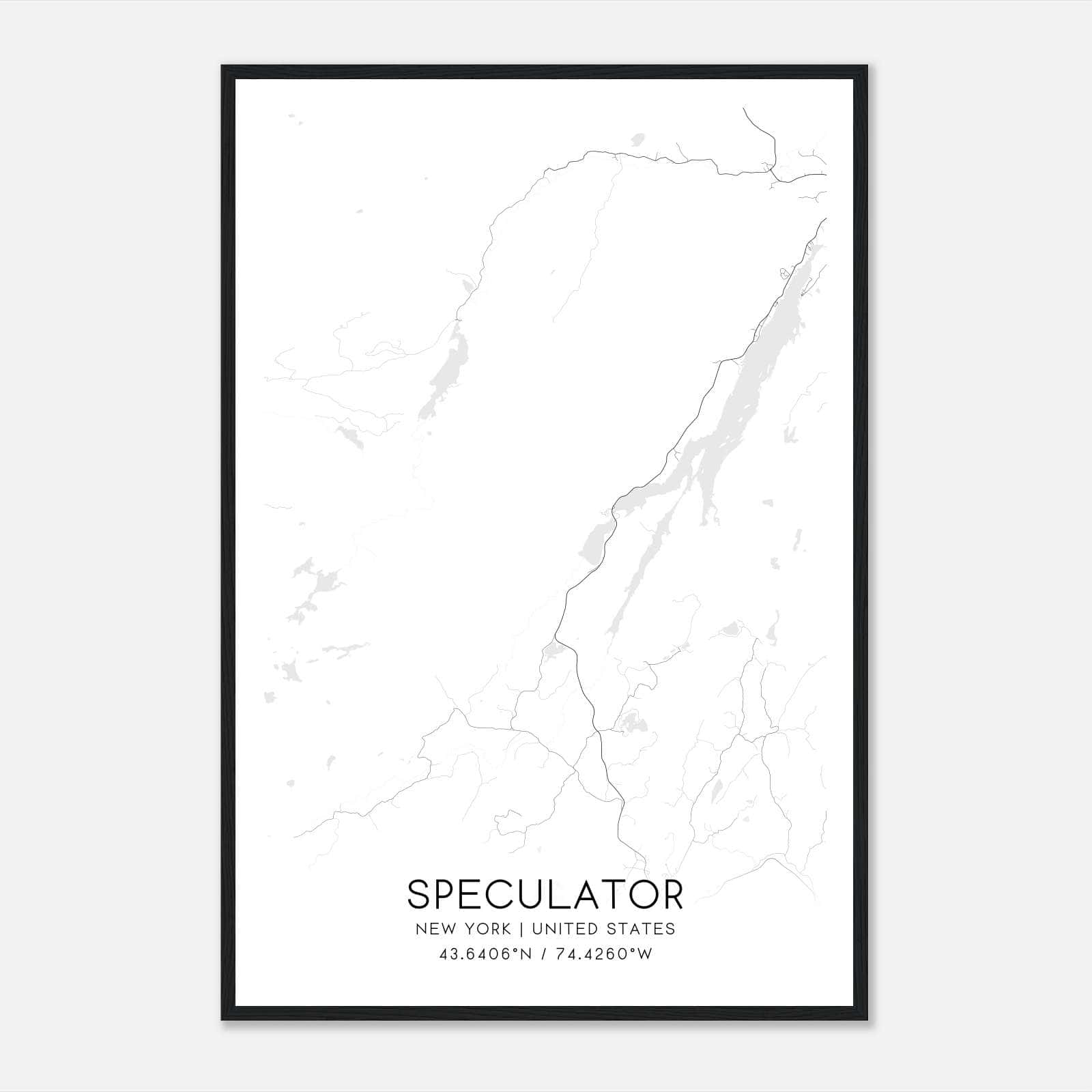 Speculator New York Map Poster, Modern Home Decor Wall Art Print Speculator New York Map Poster, Modern Home Decor Wall Art Print