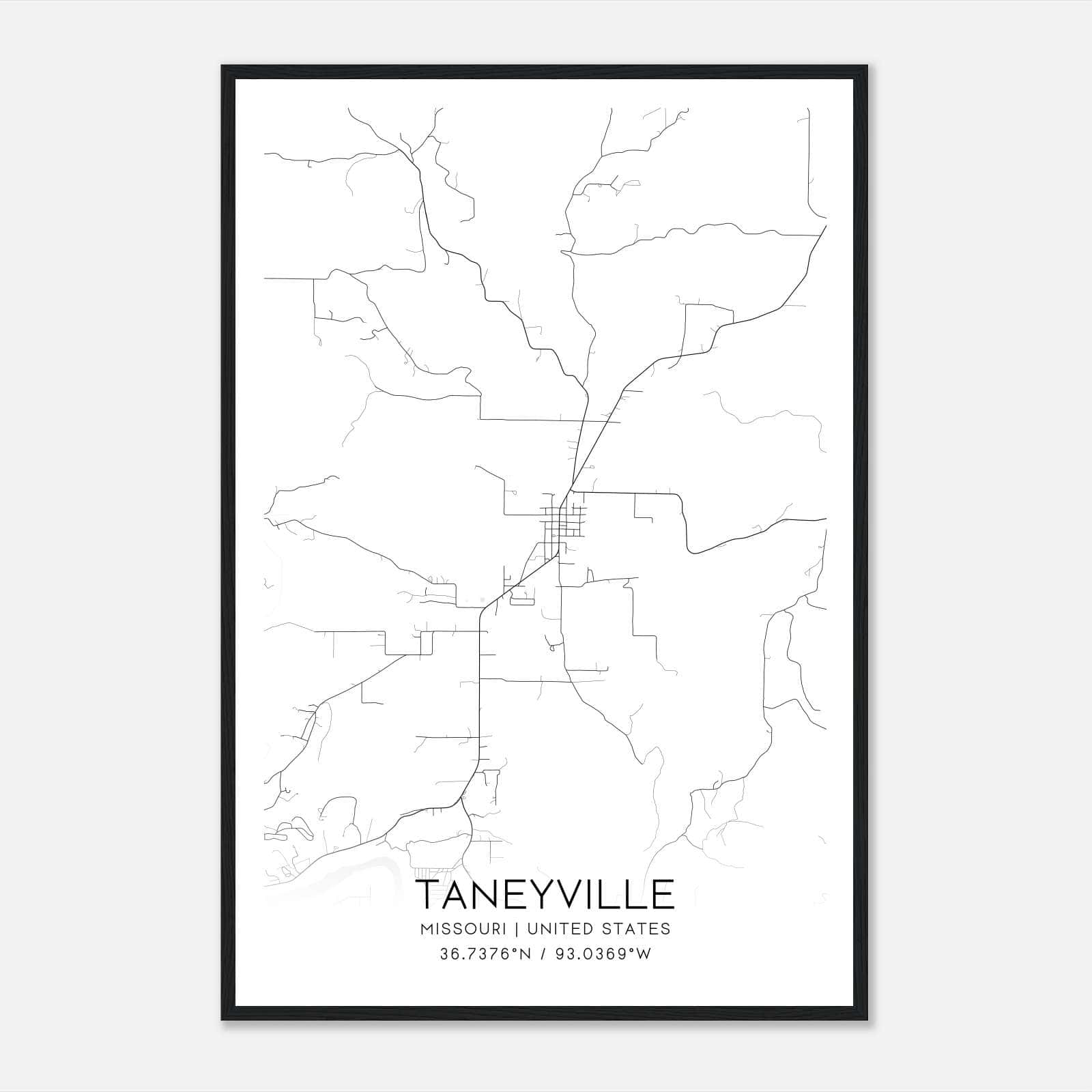 Taneyville Missouri Map Poster, Modern Home Decor Wall Art Print Taneyville Missouri Map Poster, Modern Home Decor Wall Art Print