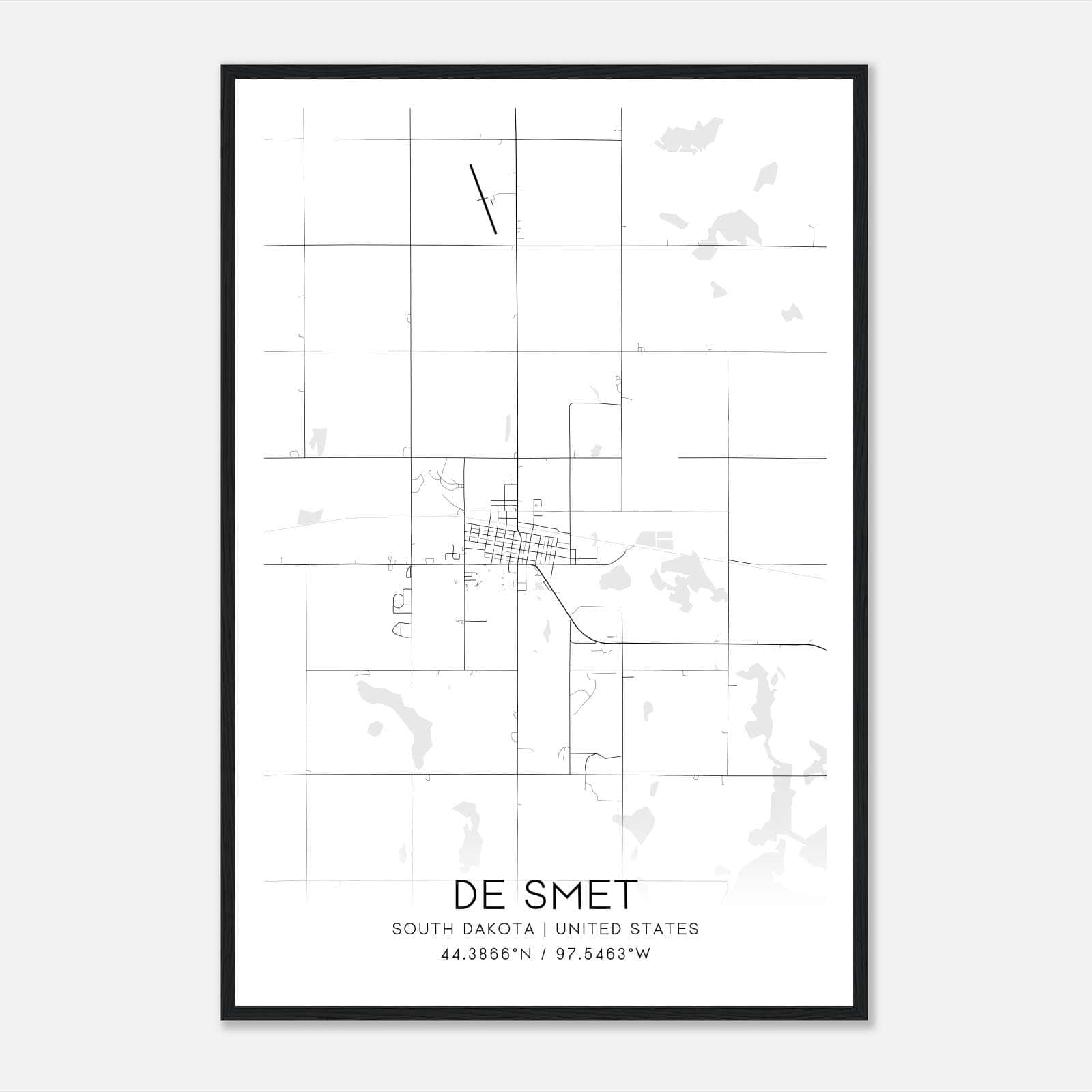 De Smet South Dakota Map Poster, Modern Home Decor Wall Art Print De Smet South Dakota Map Poster, Modern Home Decor Wall Art Print