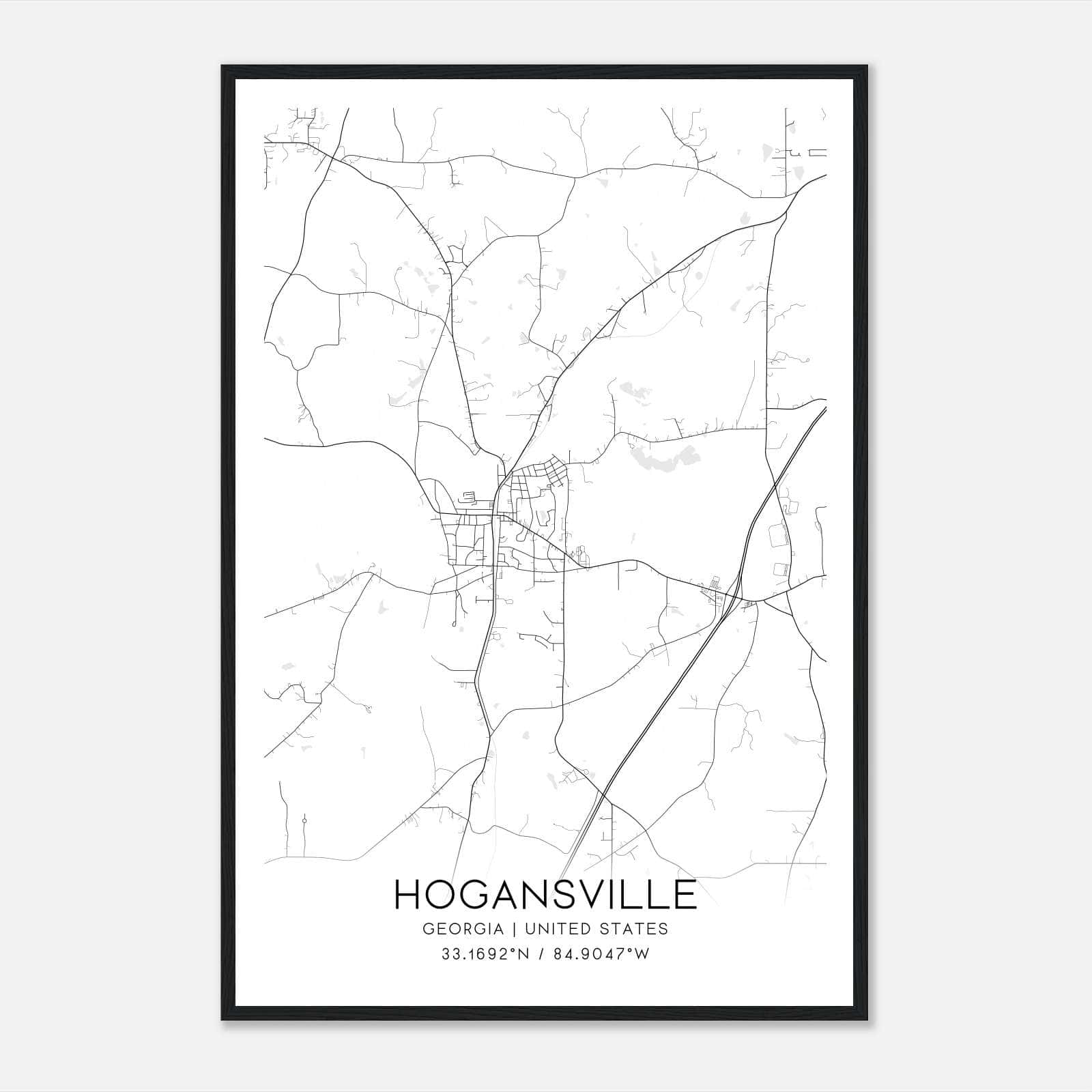 Hogansville Georgia Map Poster, Modern Home Decor Wall Art Print Hogansville Georgia Map Poster, Modern Home Decor Wall Art Print