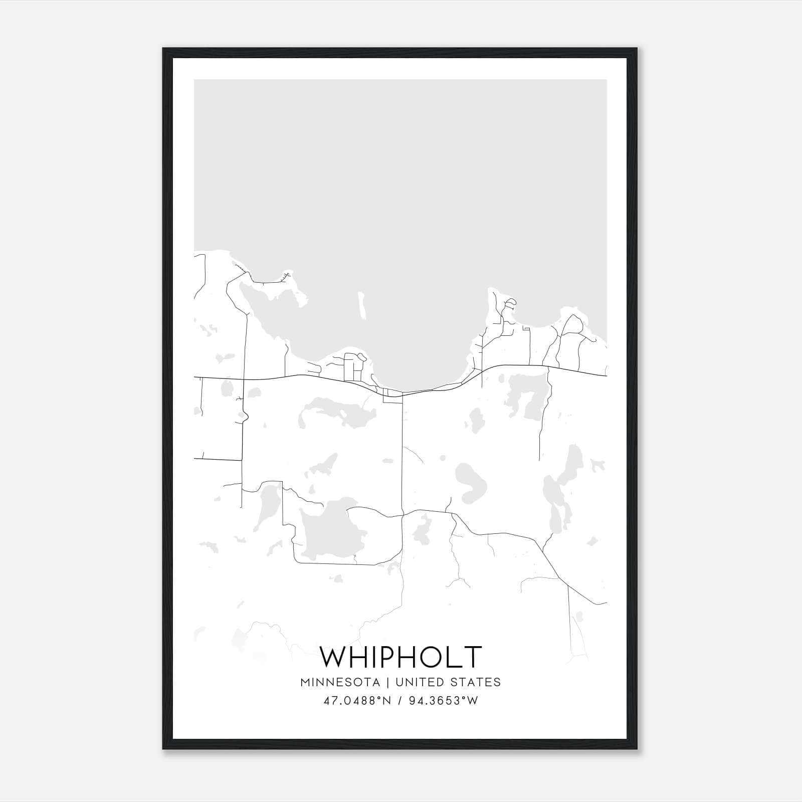 Whipholt Minnesota Map Poster, Modern Home Decor Wall Art Print Whipholt Minnesota Map Poster, Modern Home Decor Wall Art Print