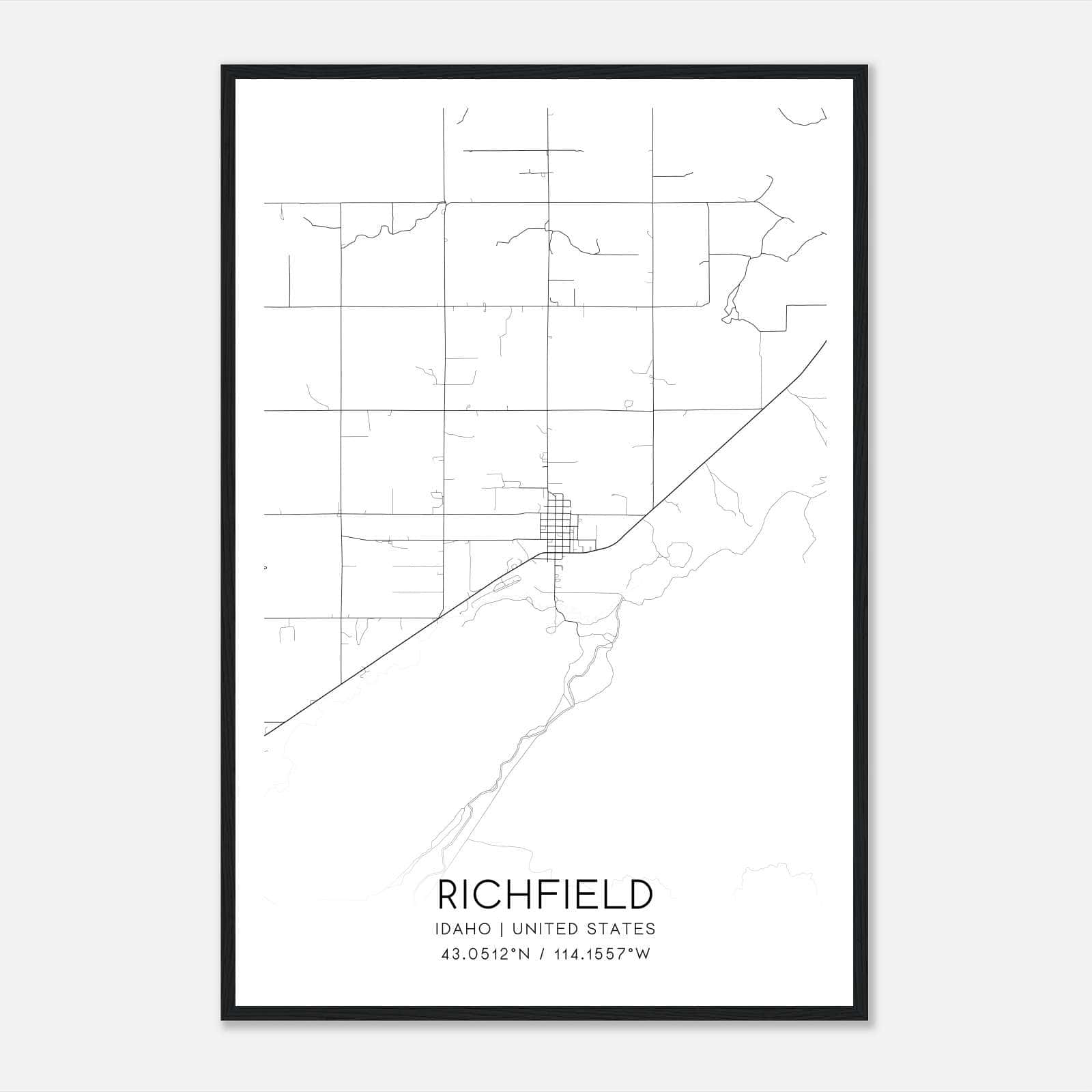 Richfield Idaho Map Poster, Modern Home Decor Wall Art Print Richfield Idaho Map Poster, Modern Home Decor Wall Art Print