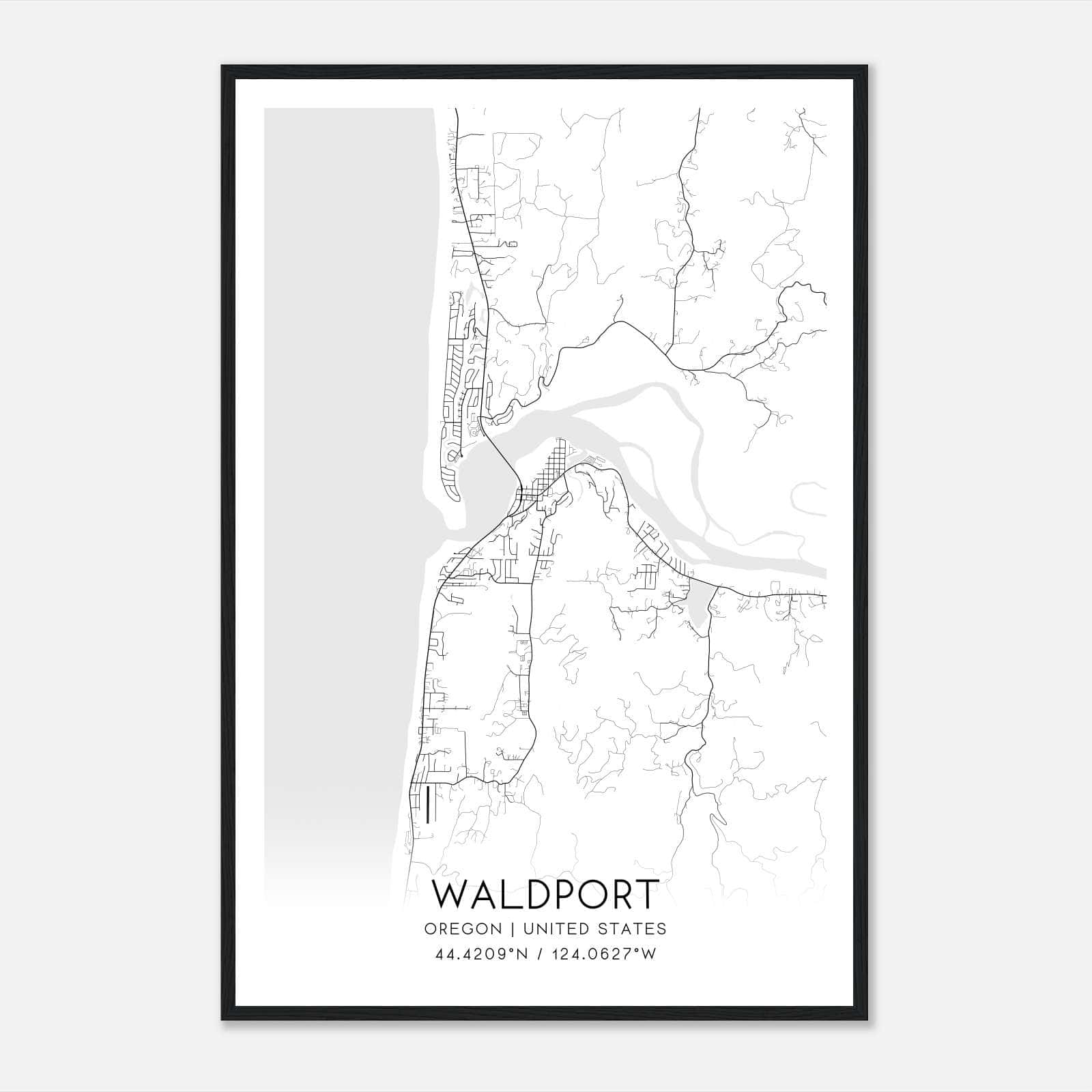 Waldport Oregon Map Poster, Modern Home Decor Wall Art Print Waldport Oregon Map Poster, Modern Home Decor Wall Art Print