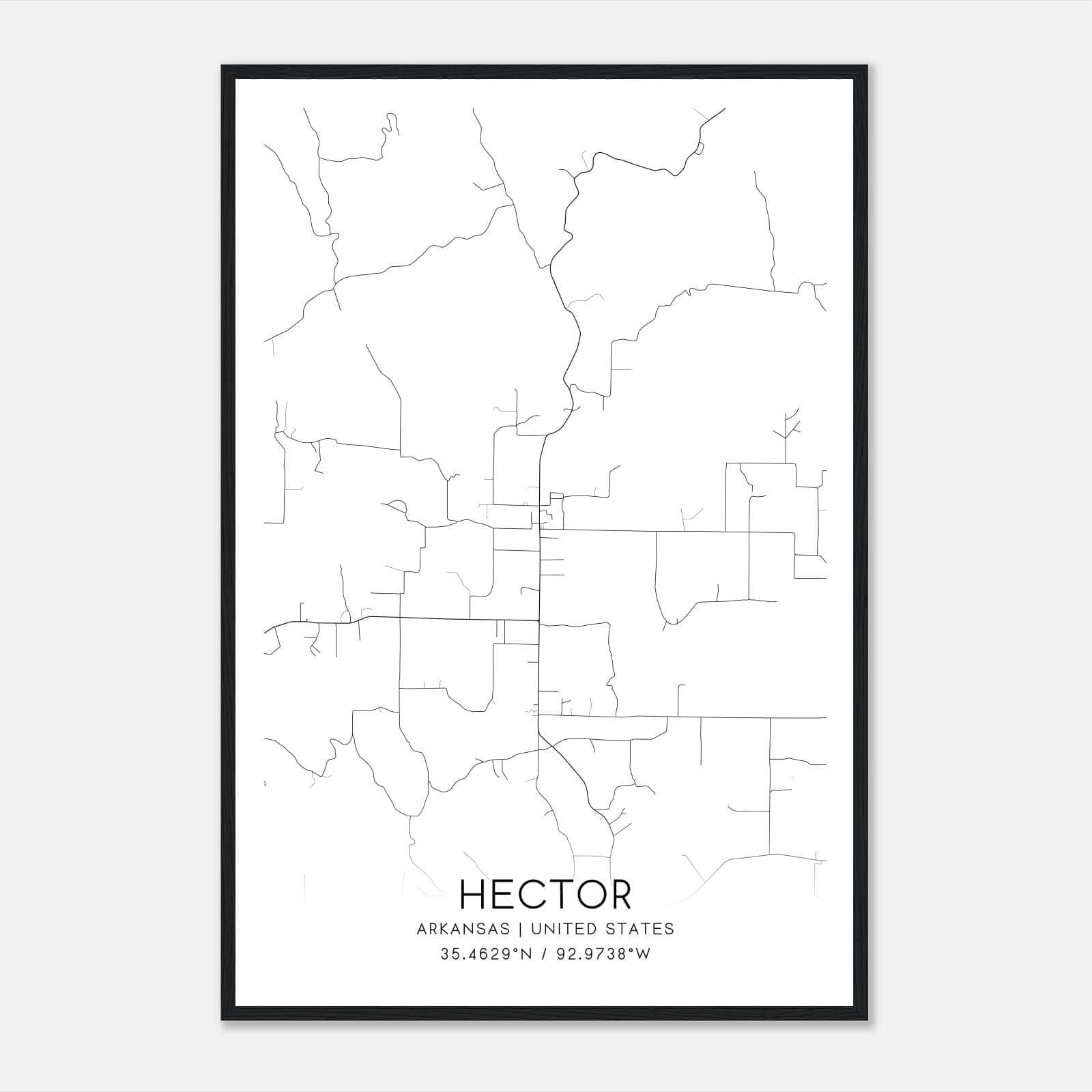 Hector Arkansas Map Poster, Modern Home Decor Wall Art Print Hector Arkansas Map Poster, Modern Home Decor Wall Art Print