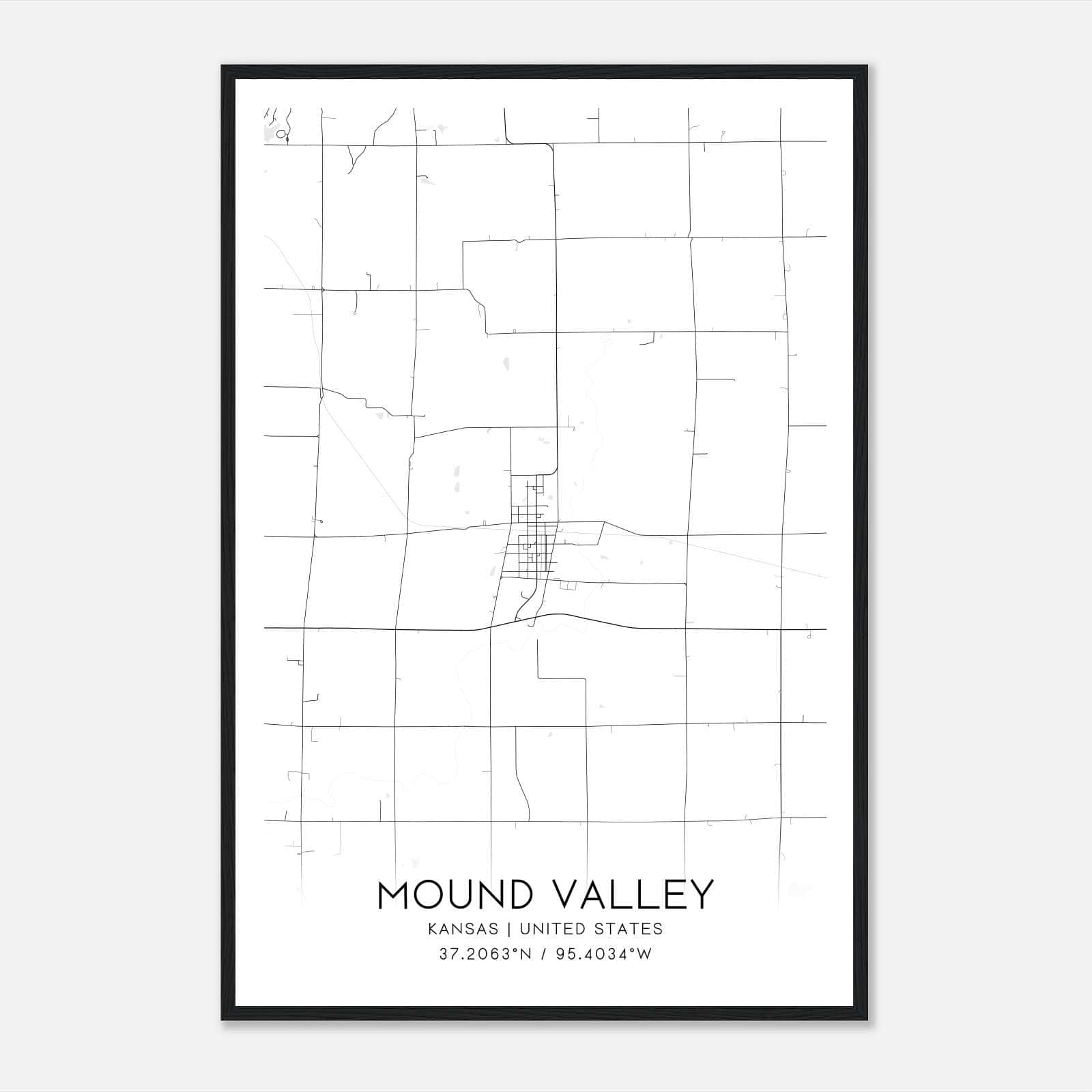 Mound Valley Kansas Map Poster, Modern Home Decor Wall Art Print Mound Valley Kansas Map Poster, Modern Home Decor Wall Art Print