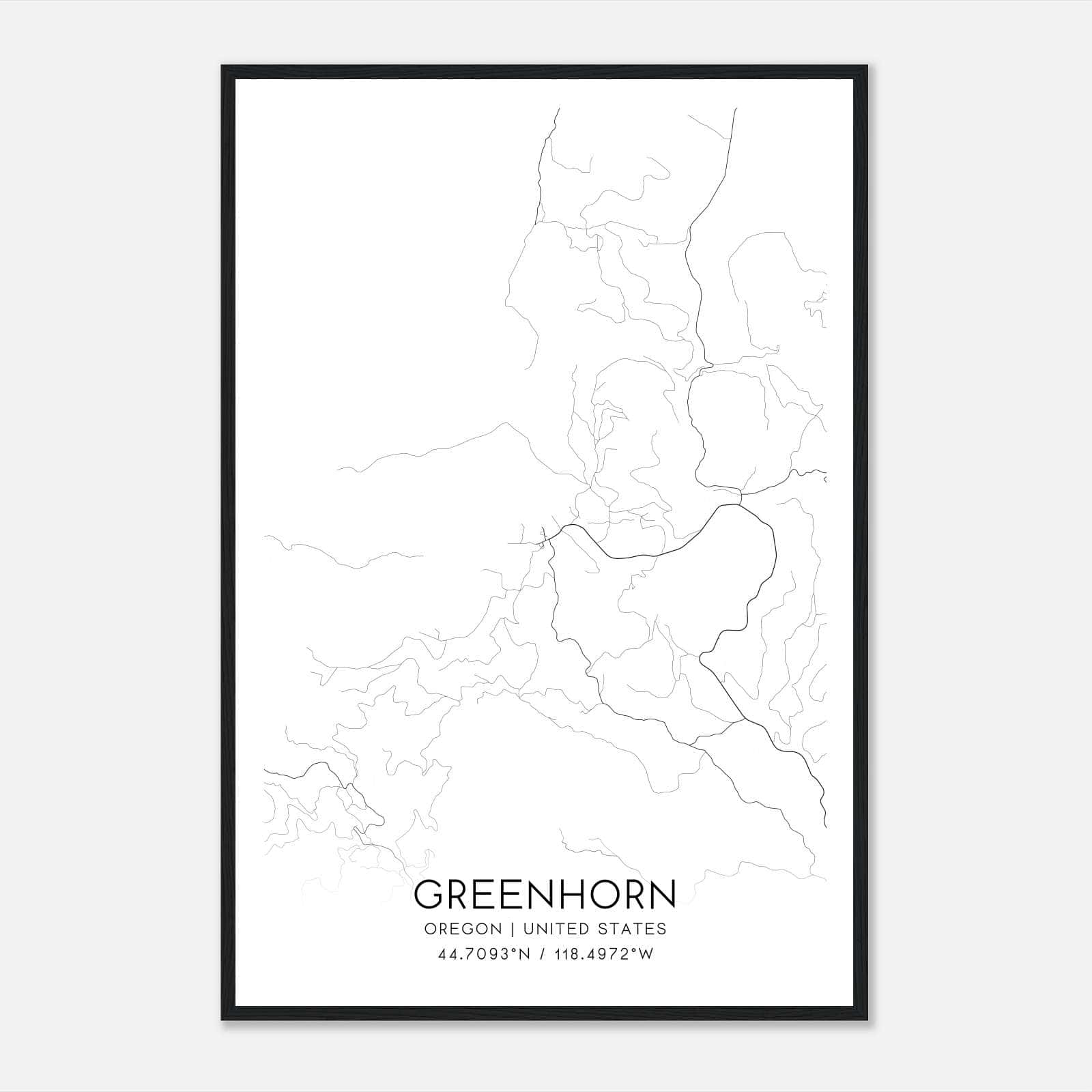Greenhorn Oregon Map Poster, Modern Home Decor Wall Art Print Greenhorn Oregon Map Poster, Modern Home Decor Wall Art Print