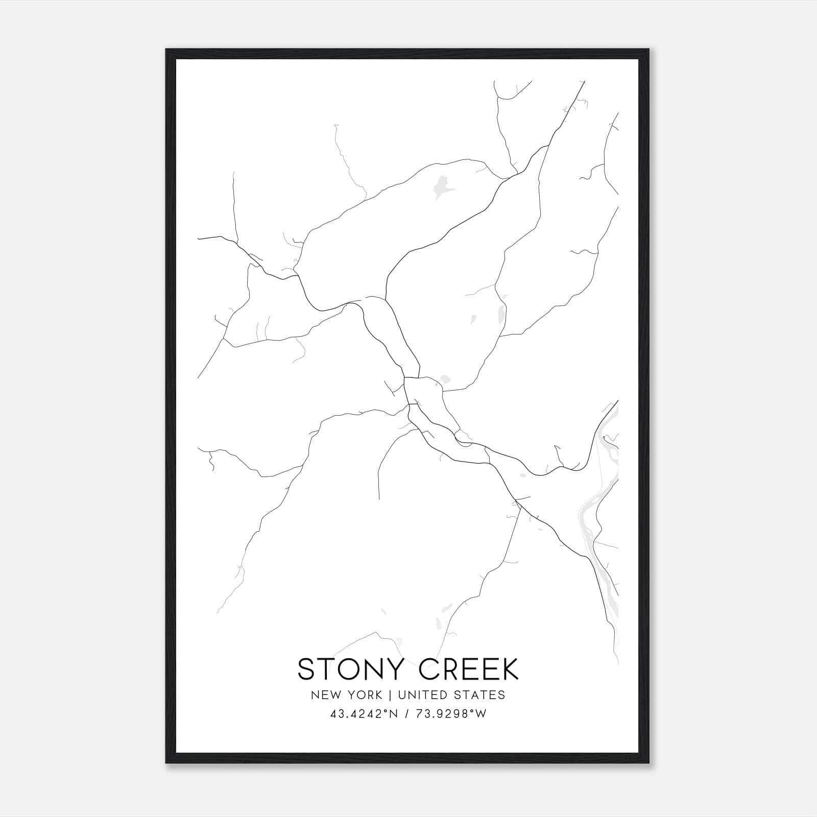 Stony Creek New York Map Poster, Modern Home Decor Wall Art Print Stony Creek New York Map Poster, Modern Home Decor Wall Art Print