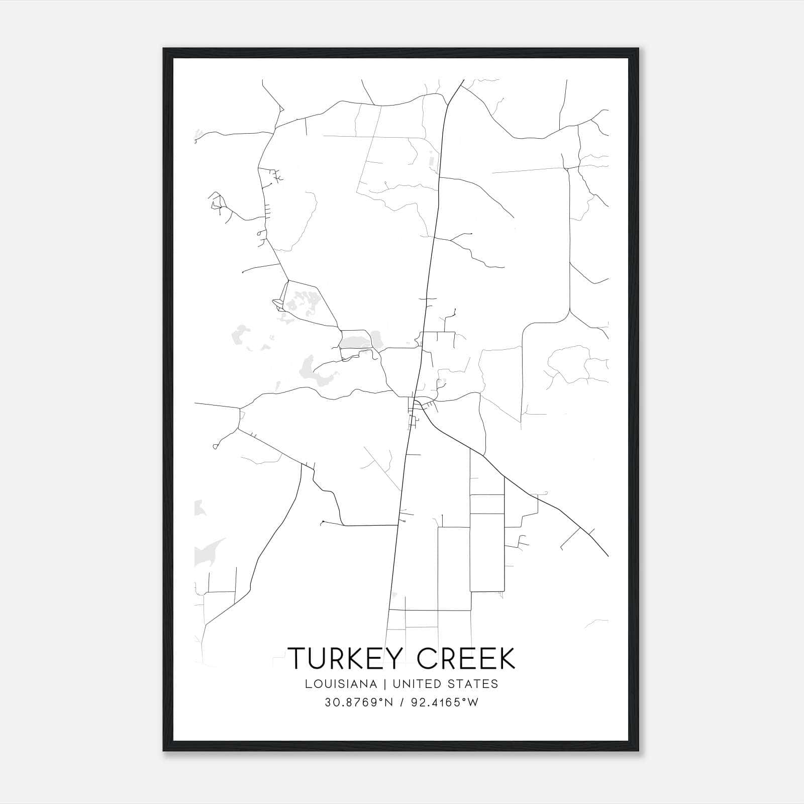 Turkey Creek Louisiana Map Poster, Modern Home Decor Wall Art Print Turkey Creek Louisiana Map Poster, Modern Home Decor Wall Art Print