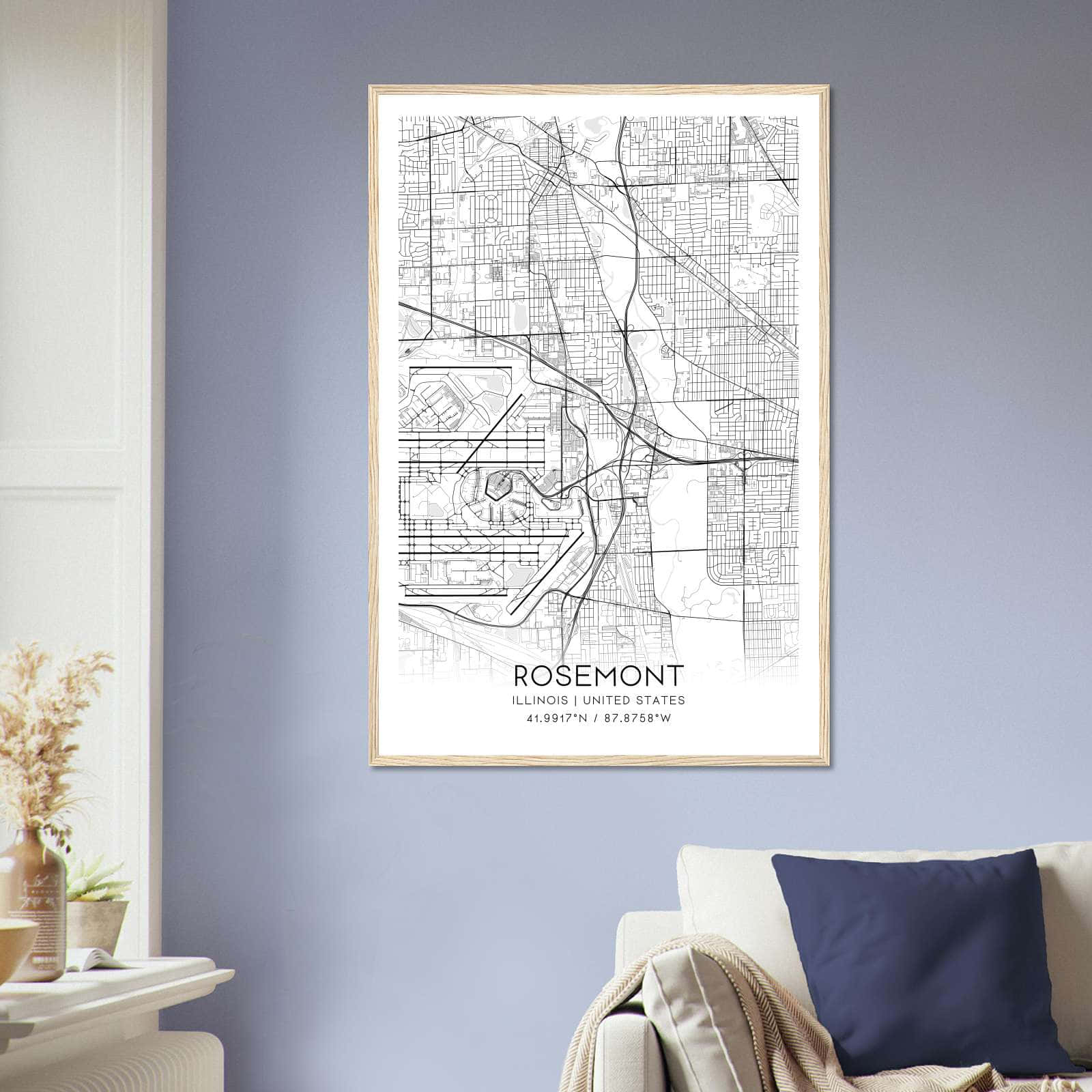 Deerfield Kansas Map Poster, Modern Home Decor Wall Art Print (Copy)