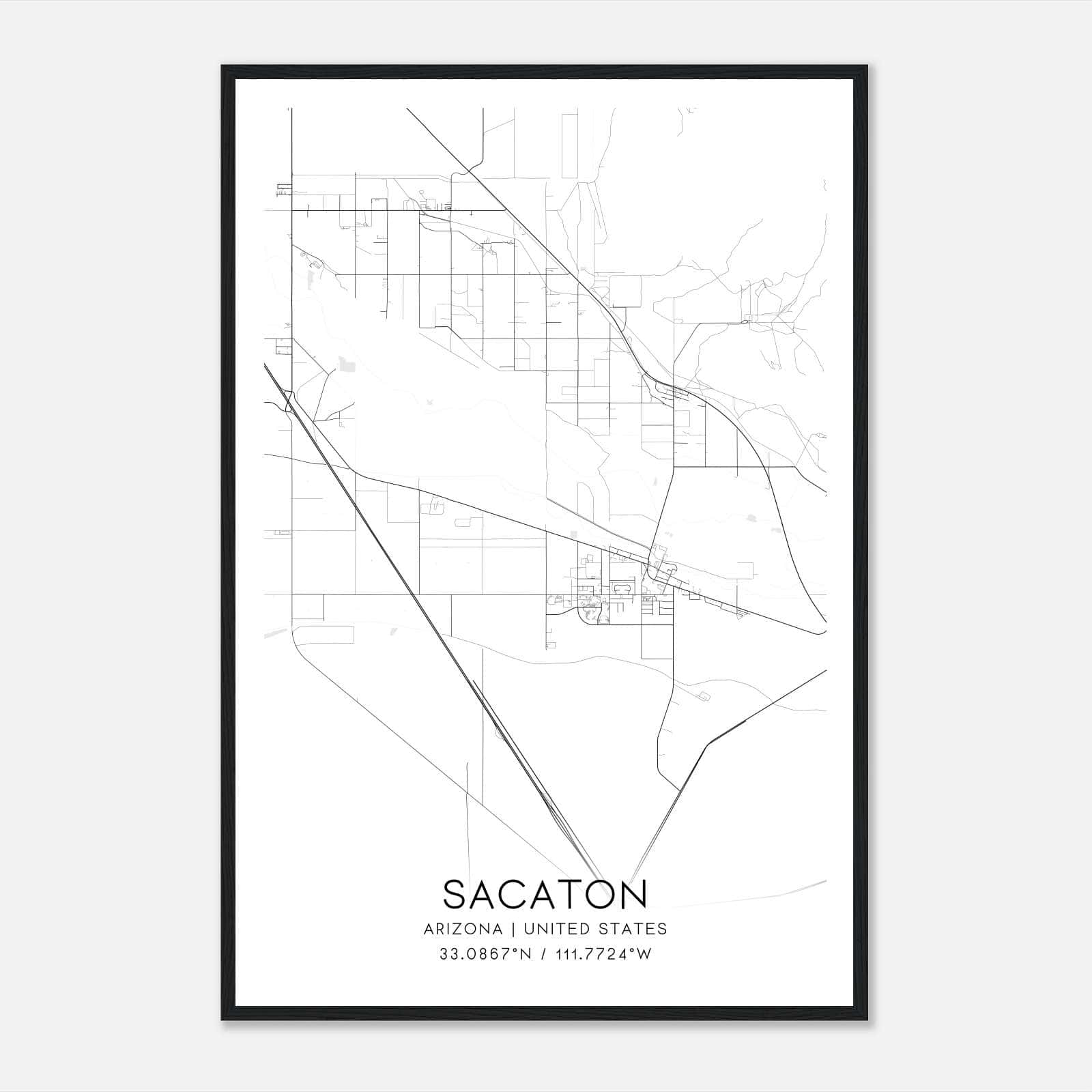 Sacaton Arizona Map Poster, Modern Home Decor Wall Art Print Sacaton Arizona Map Poster, Modern Home Decor Wall Art Print
