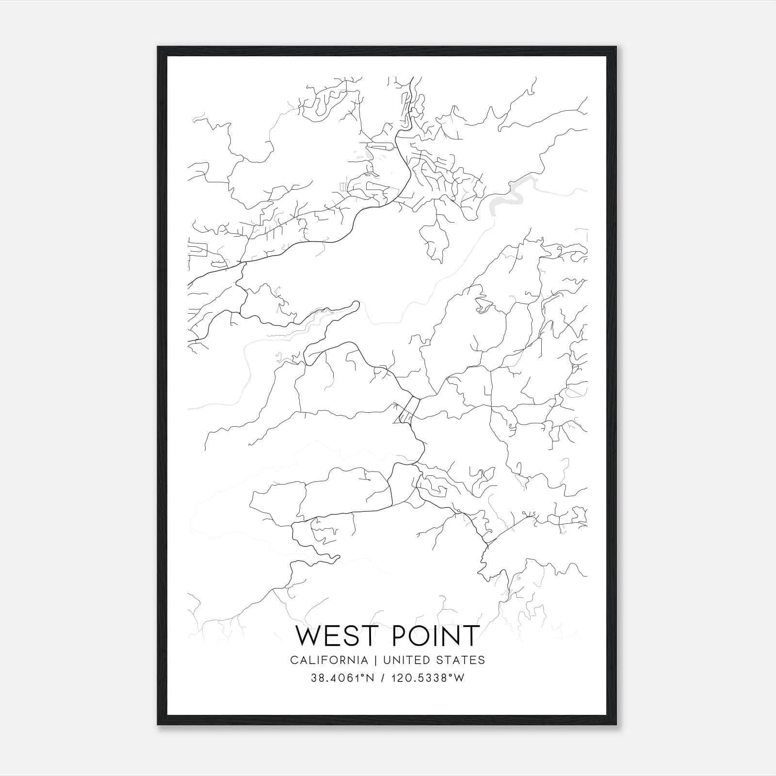 West Point California Map Poster, Modern Home Decor Wall Art Print West Point California Map Poster, Modern Home Decor Wall Art Print