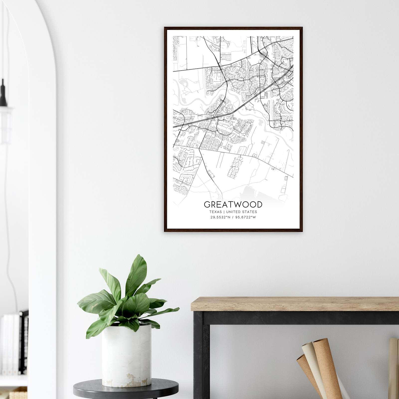Deerfield Kansas Map Poster, Modern Home Decor Wall Art Print (Copy)