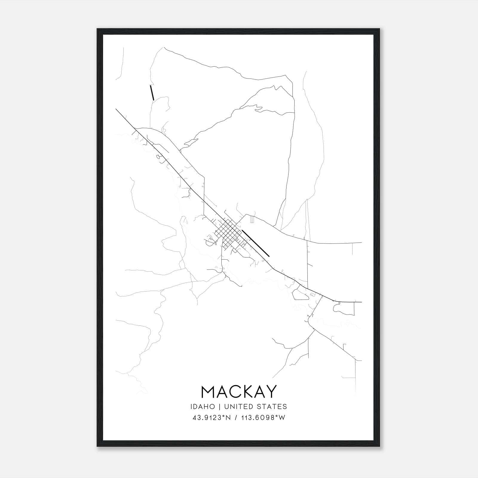 Mackay Idaho Map Poster, Modern Home Decor Wall Art Print Mackay Idaho Map Poster, Modern Home Decor Wall Art Print