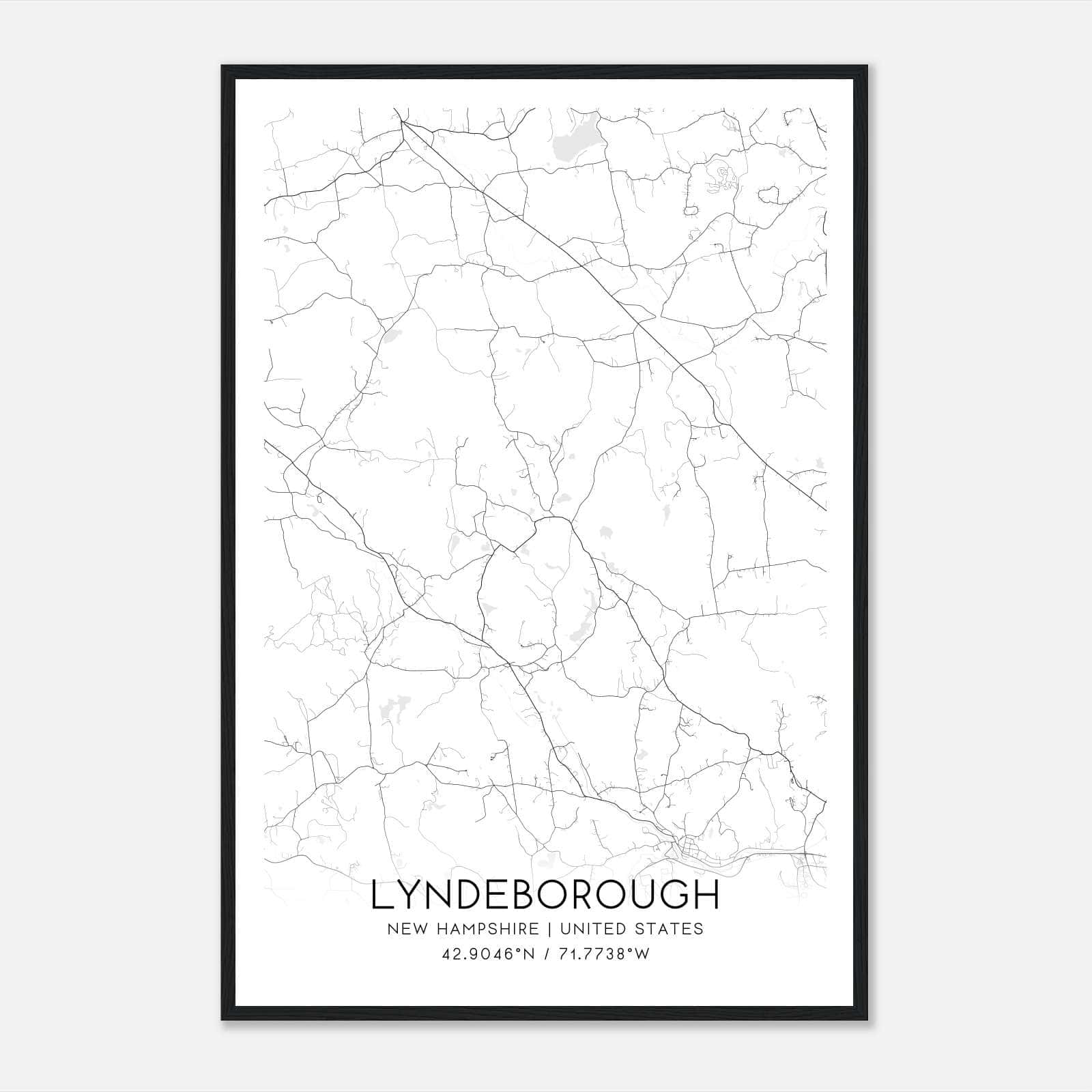 Lyndeborough New Hampshire Map Poster, Modern Home Decor Wall Art Print Lyndeborough New Hampshire Map Poster, Modern Home Decor Wall Art Print