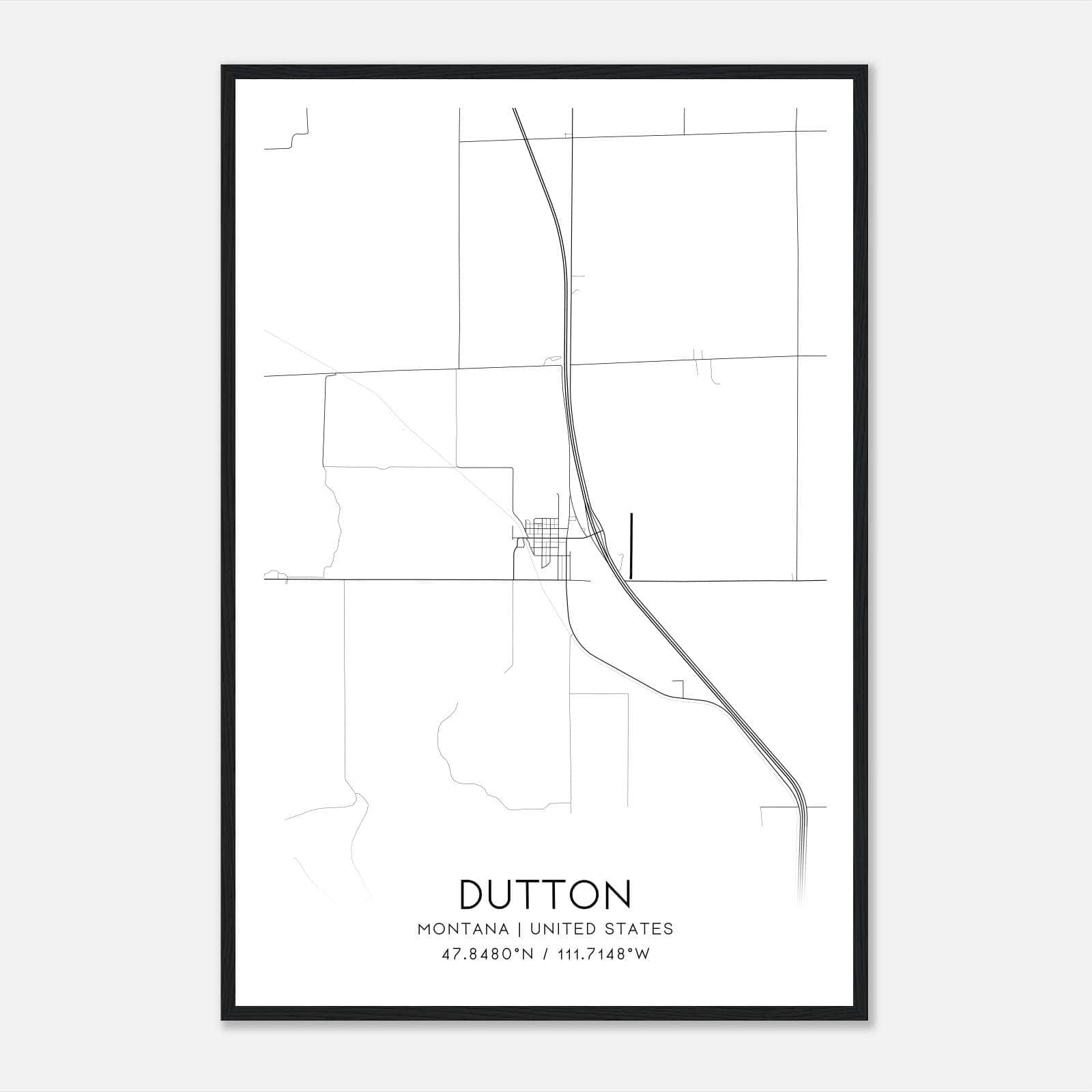 Dutton Montana Map Poster, Modern Home Decor Wall Art Print Dutton Montana Map Poster, Modern Home Decor Wall Art Print