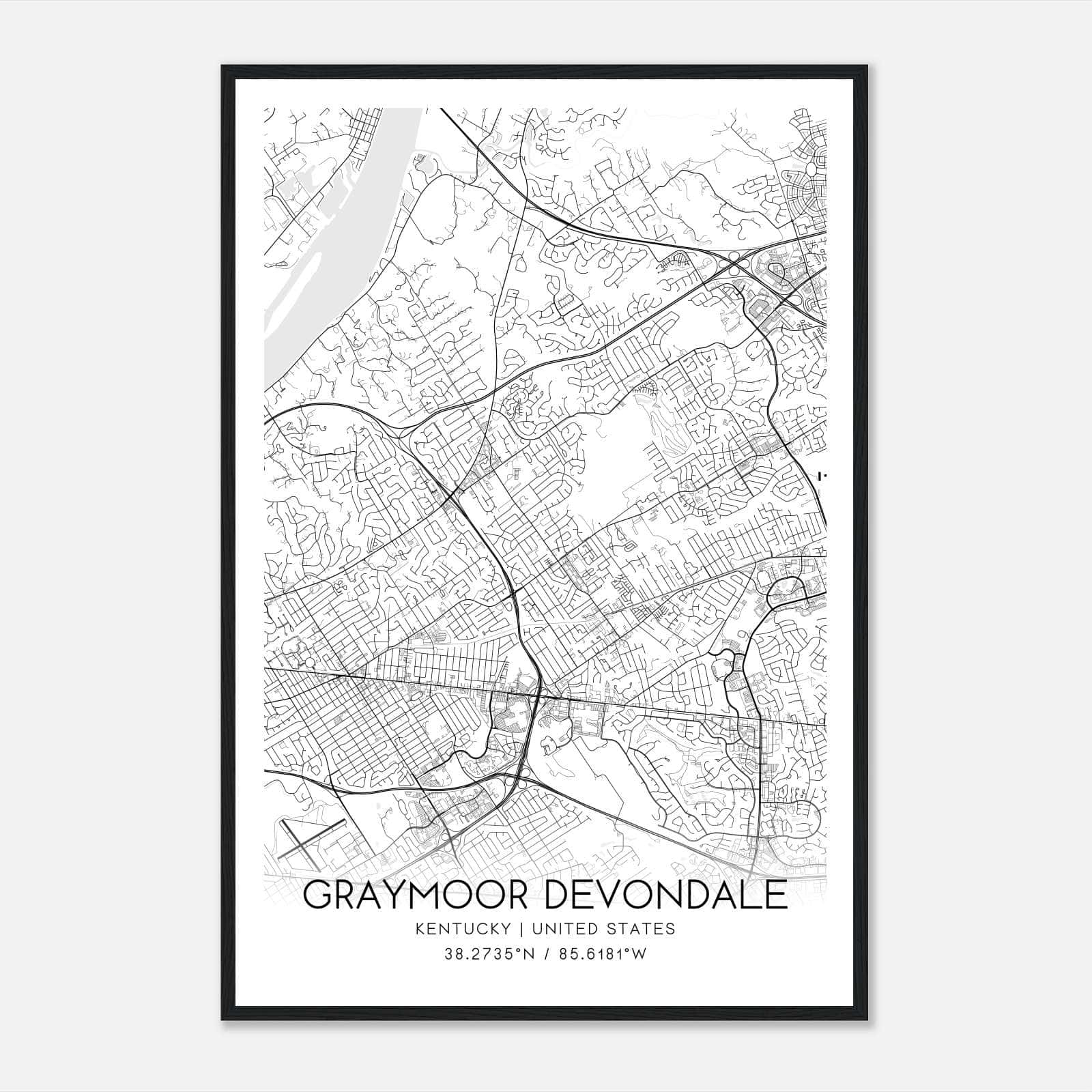 Graymoor Devondale Kentucky Map Poster, Modern Home Decor Wall Art Print Graymoor Devondale Kentucky Map Poster, Modern Home Decor Wall Art Print