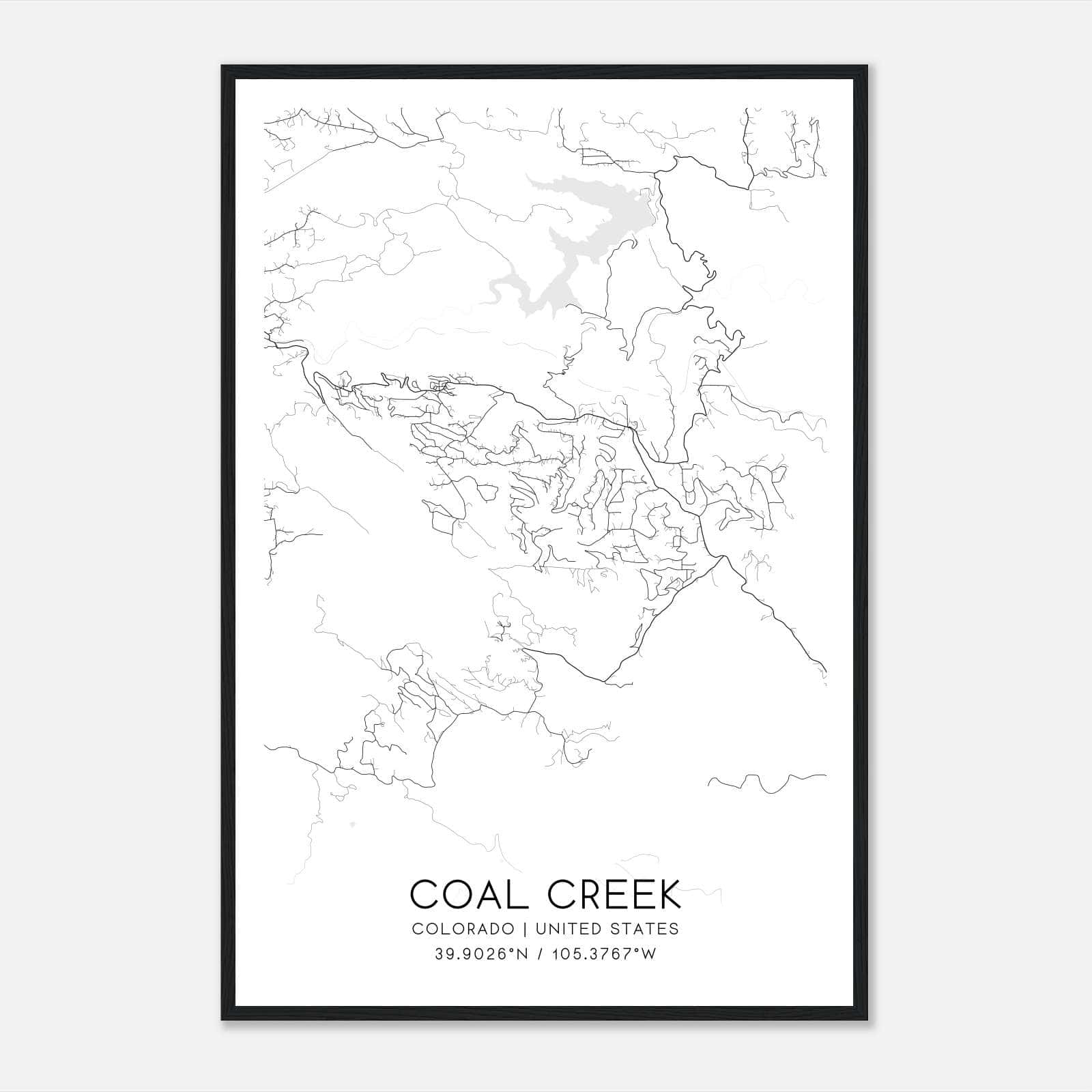 Coal Creek Colorado Map Poster, Modern Home Decor Wall Art Print Coal Creek Colorado Map Poster, Modern Home Decor Wall Art Print