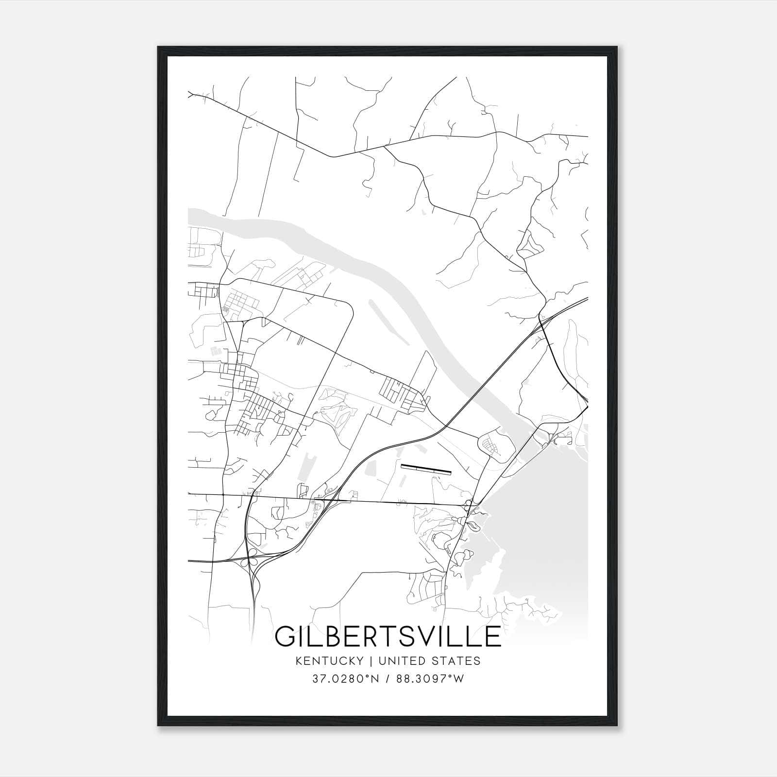 Gilbertsville Kentucky Map Poster, Modern Home Decor Wall Art Print Gilbertsville Kentucky Map Poster, Modern Home Decor Wall Art Print