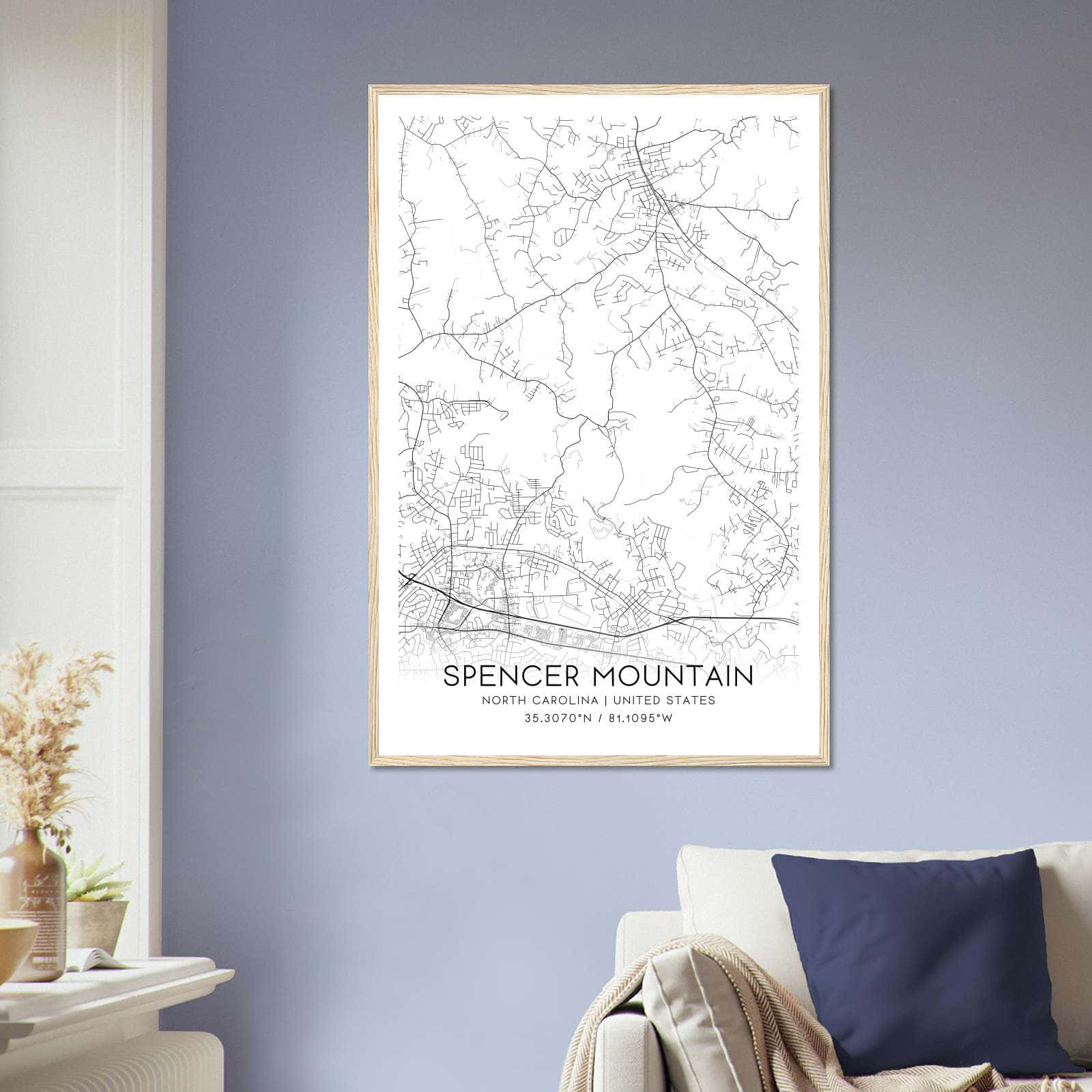 Deerfield Kansas Map Poster, Modern Home Decor Wall Art Print (Copy)