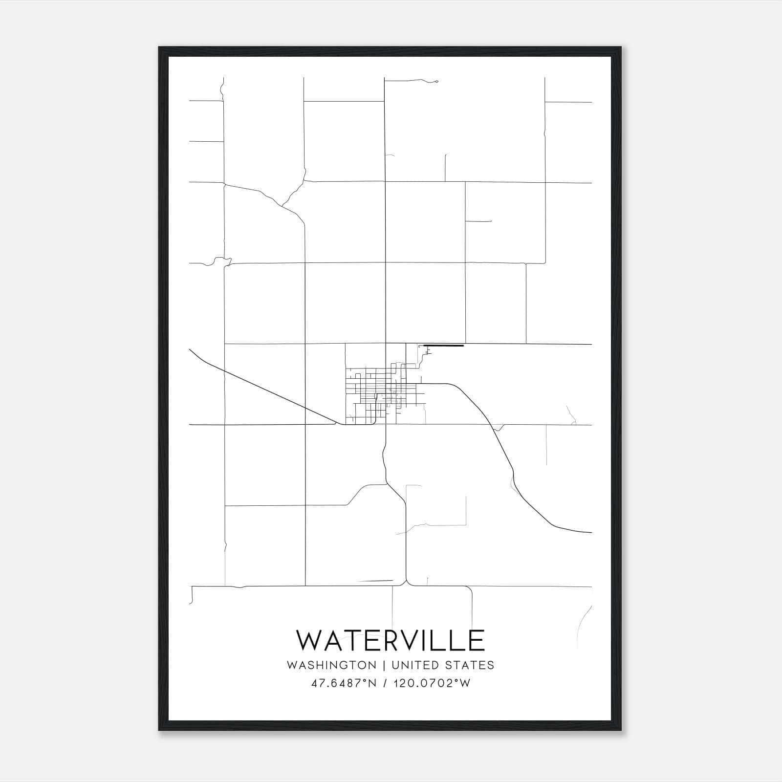 Waterville Washington Map Poster, Modern Home Decor Wall Art Print Waterville Washington Map Poster, Modern Home Decor Wall Art Print