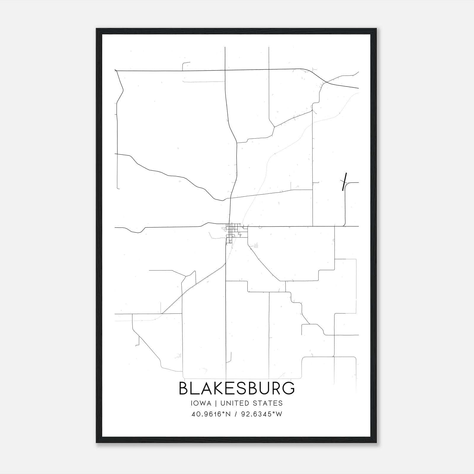 Blakesburg Iowa Map Poster, Modern Home Decor Wall Art Print Blakesburg Iowa Map Poster, Modern Home Decor Wall Art Print