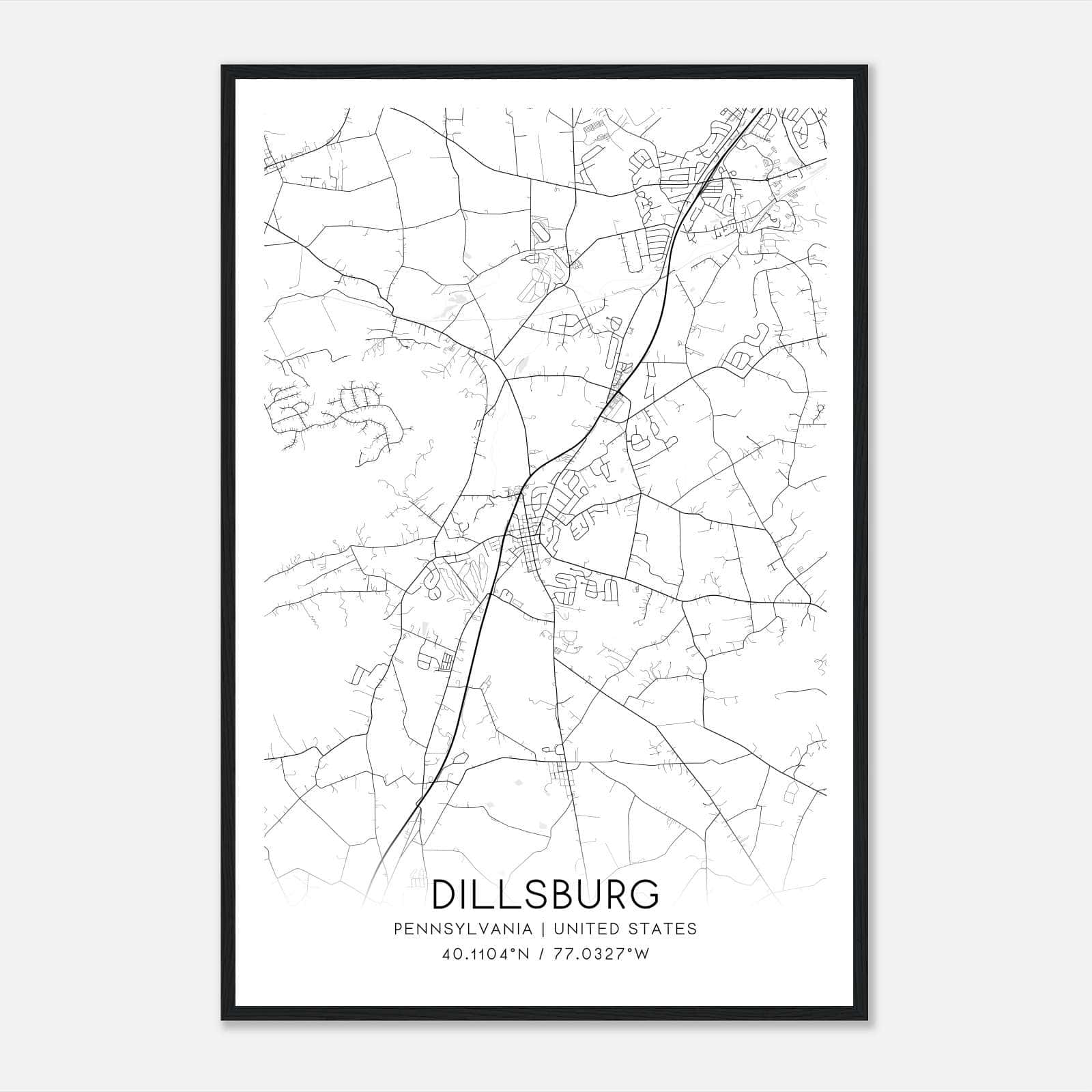 Dillsburg Pennsylvania Map Poster, Modern Home Decor Wall Art Print Dillsburg Pennsylvania Map Poster, Modern Home Decor Wall Art Print