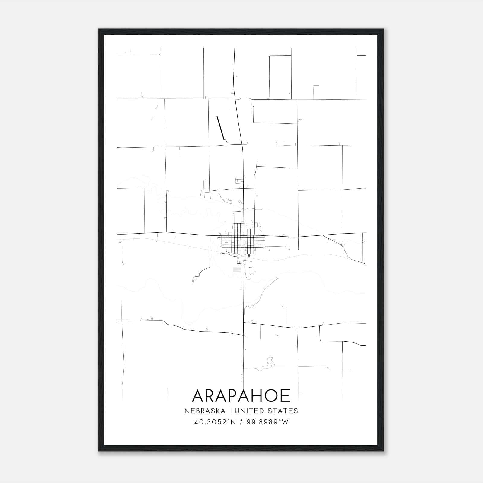 Arapahoe Nebraska Map Poster, Modern Home Decor Wall Art Print Arapahoe Nebraska Map Poster, Modern Home Decor Wall Art Print