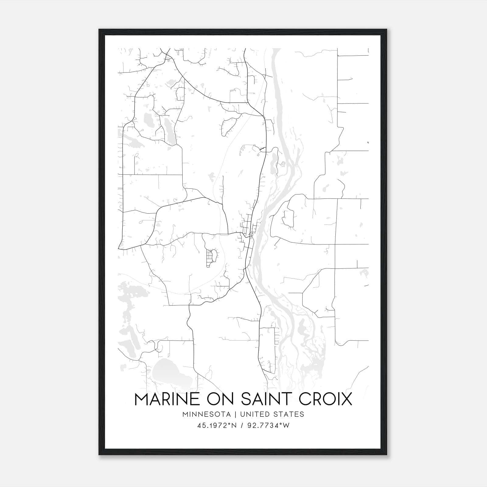 Marine On Saint Croix Minnesota Map Poster, Modern Home Decor Wall Art Print Marine On Saint Croix Minnesota Map Poster, Modern Home Decor Wall Art Print