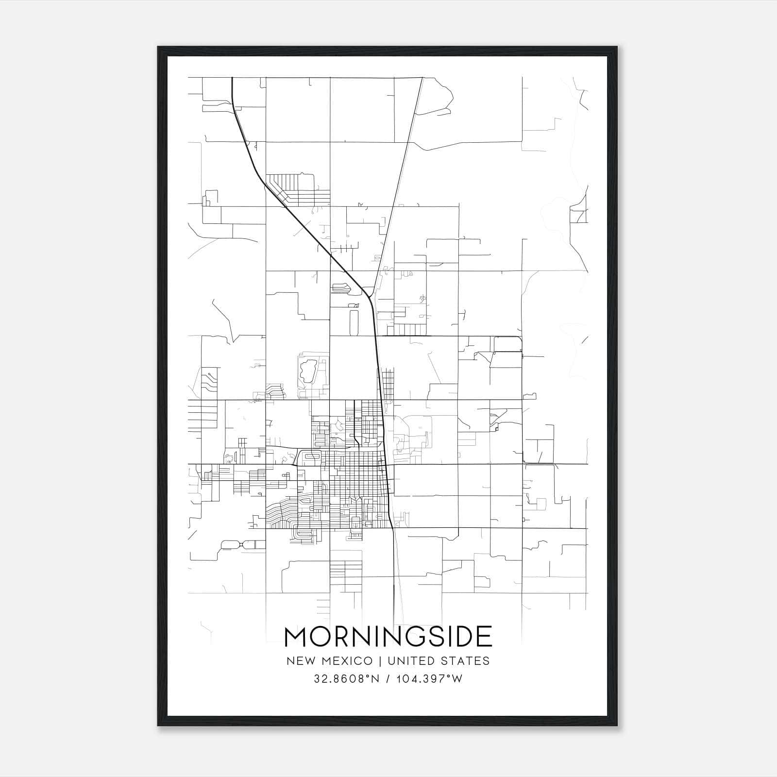 Morningside New Mexico Map Poster, Modern Home Decor Wall Art Print Morningside New Mexico Map Poster, Modern Home Decor Wall Art Print