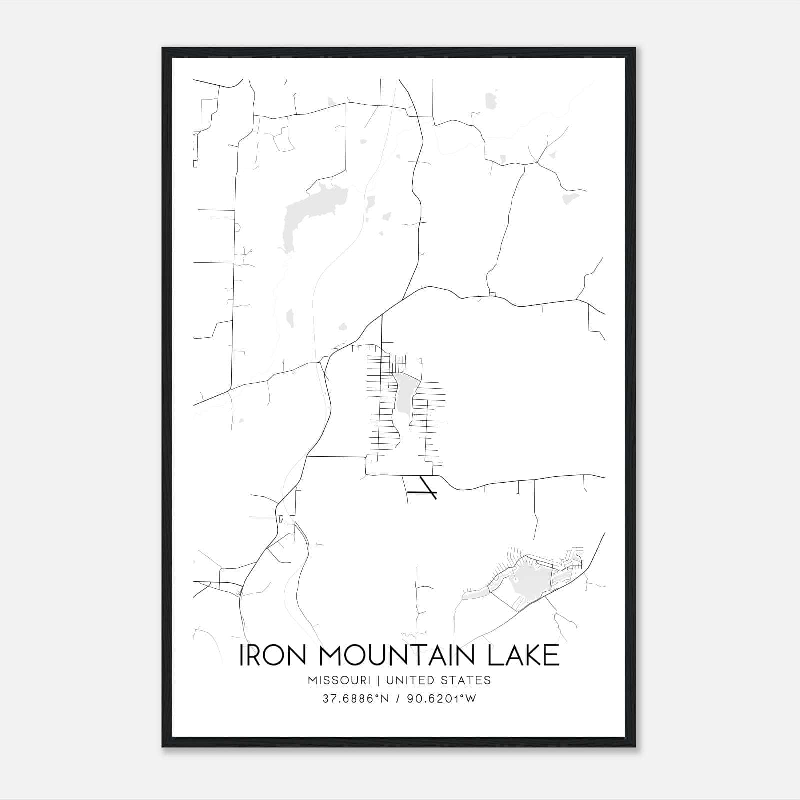 Iron Mountain Lake Missouri Map Poster, Modern Home Decor Wall Art Print Iron Mountain Lake Missouri Map Poster, Modern Home Decor Wall Art Print