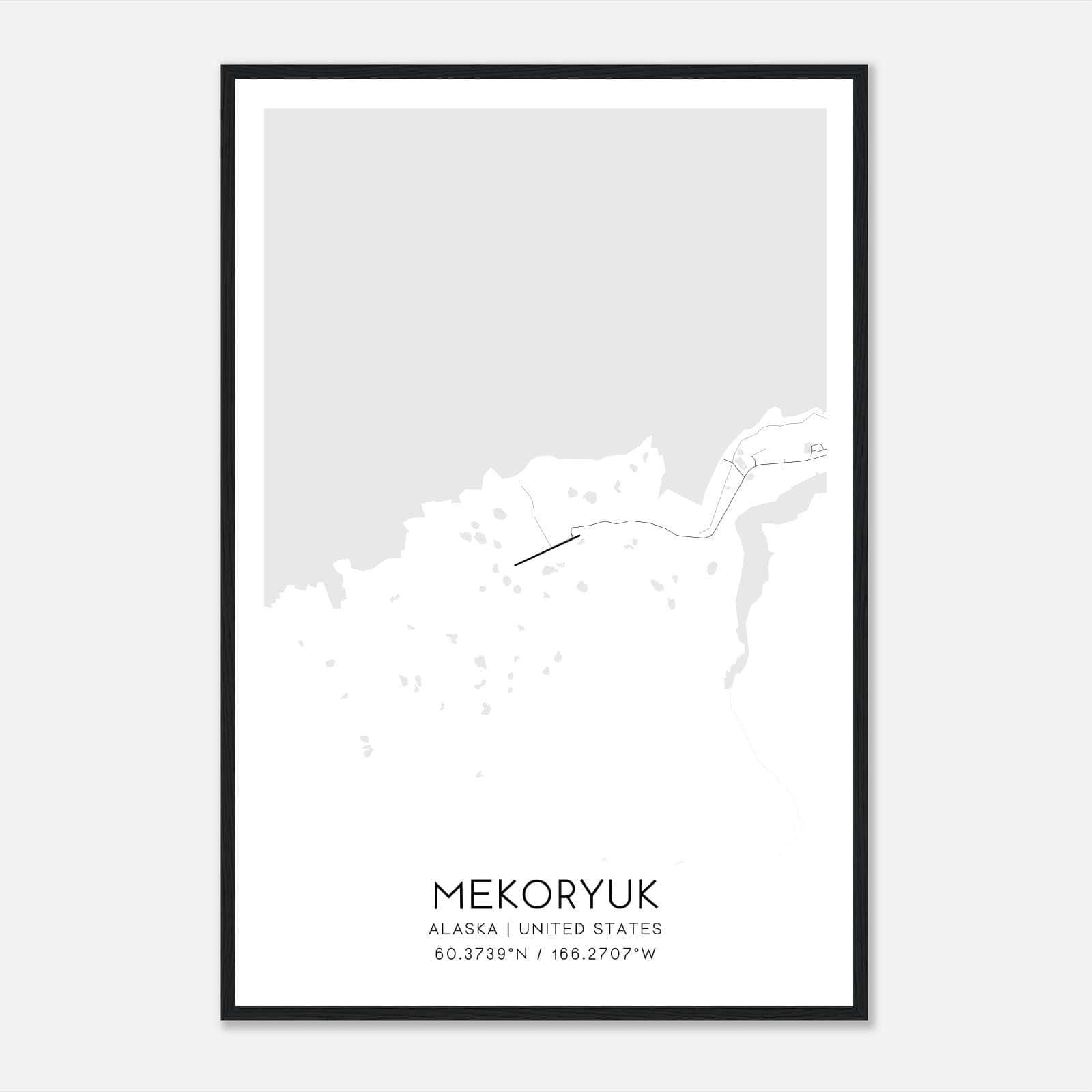 Mekoryuk Alaska Map Poster, Modern Home Decor Wall Art Print Mekoryuk Alaska Map Poster, Modern Home Decor Wall Art Print