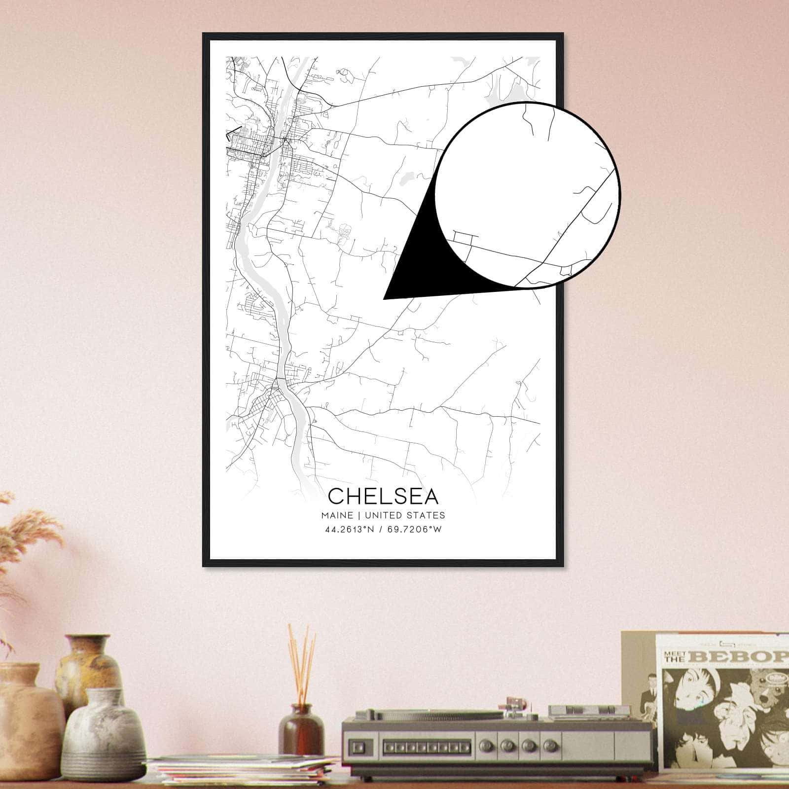 Deerfield Kansas Map Poster, Modern Home Decor Wall Art Print (Copy)