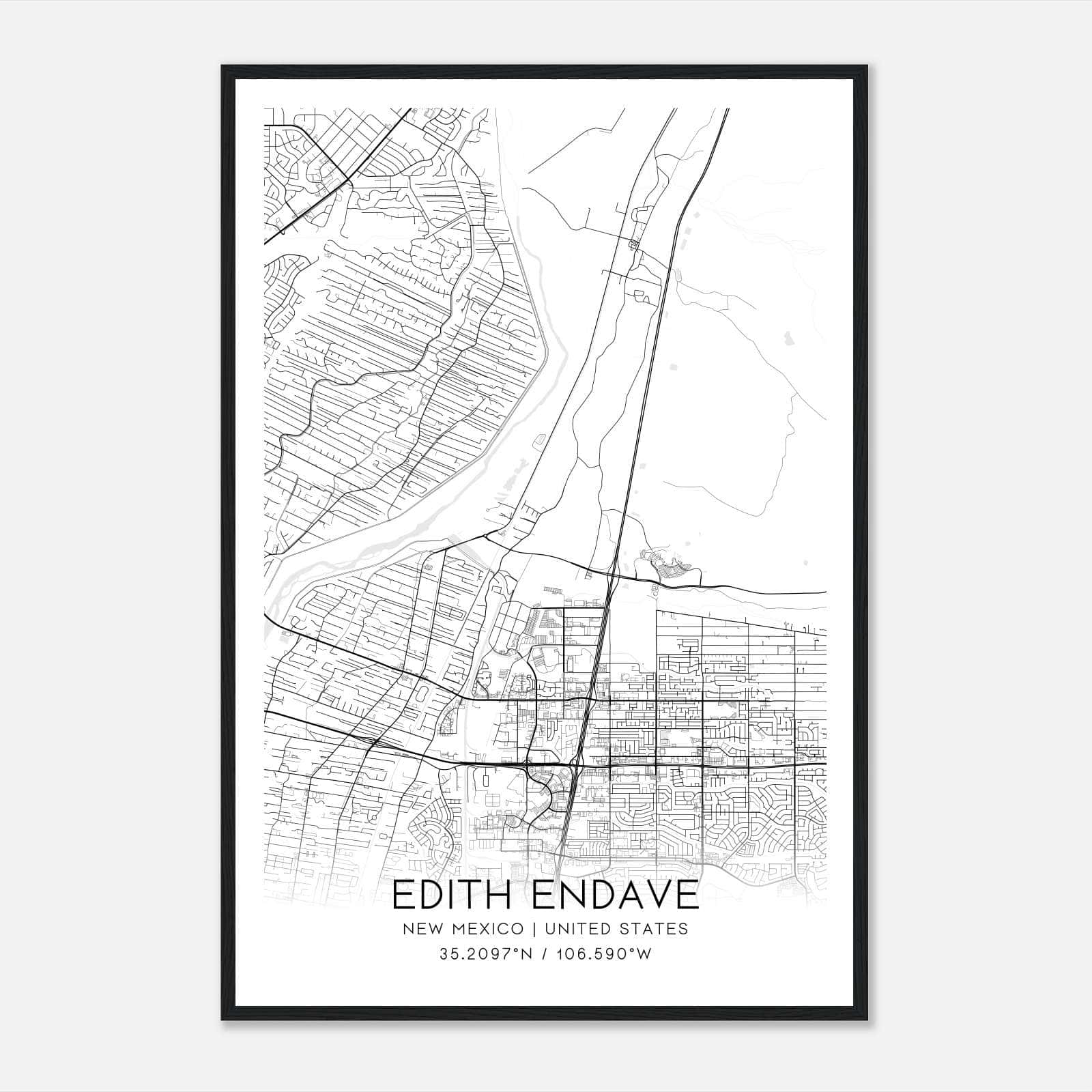 Edith Endave New Mexico Map Poster, Modern Home Decor Wall Art Print Edith Endave New Mexico Map Poster, Modern Home Decor Wall Art Print