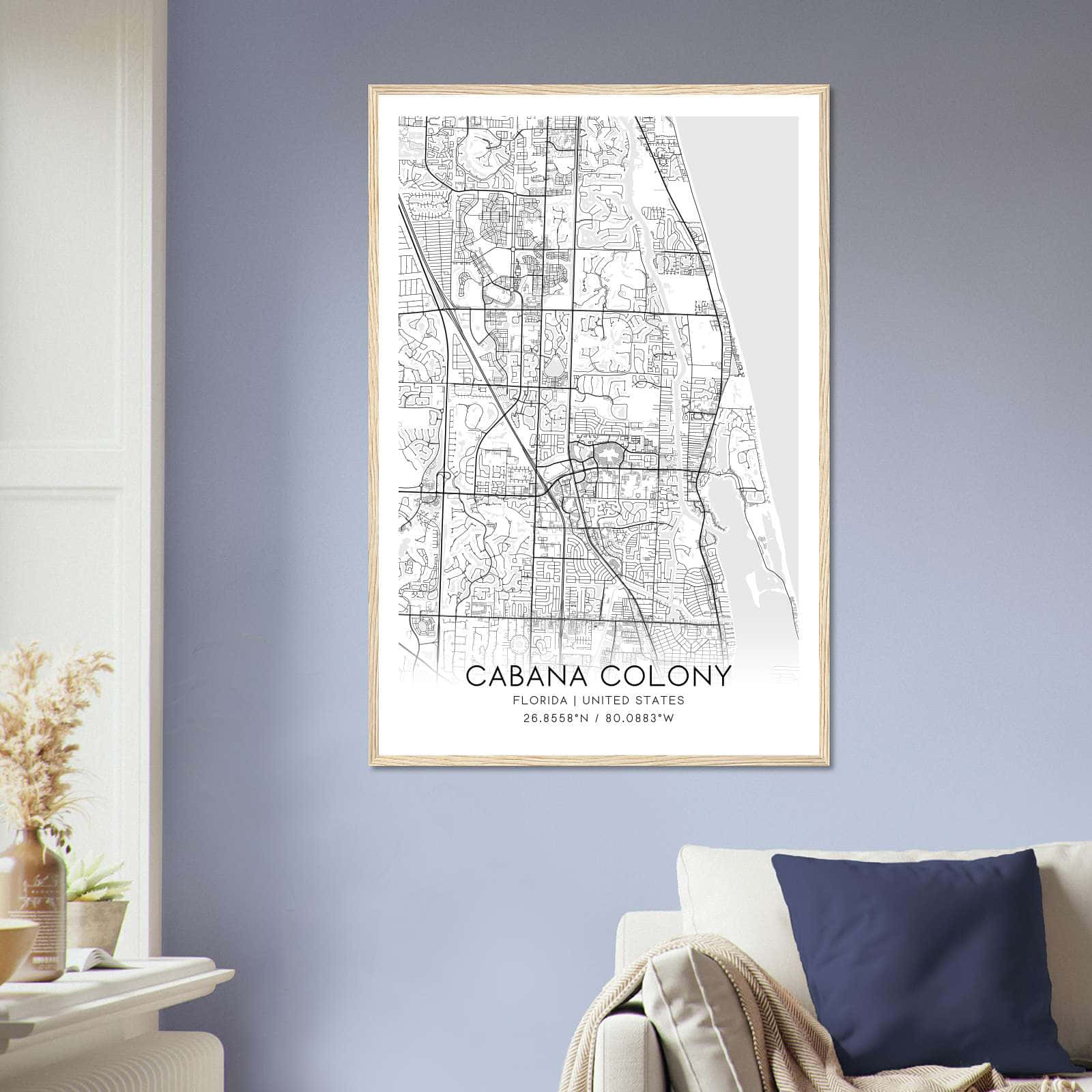 Deerfield Kansas Map Poster, Modern Home Decor Wall Art Print (Copy)
