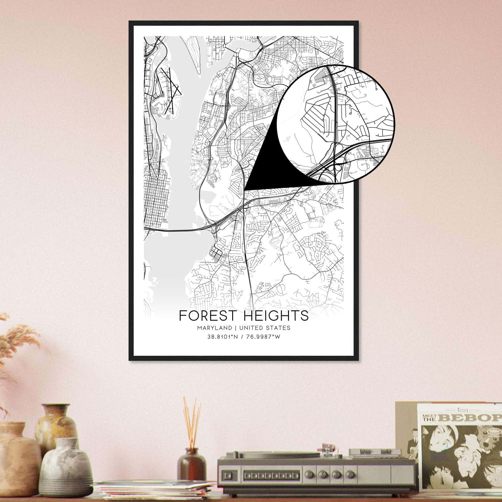 Deerfield Kansas Map Poster, Modern Home Decor Wall Art Print (Copy)