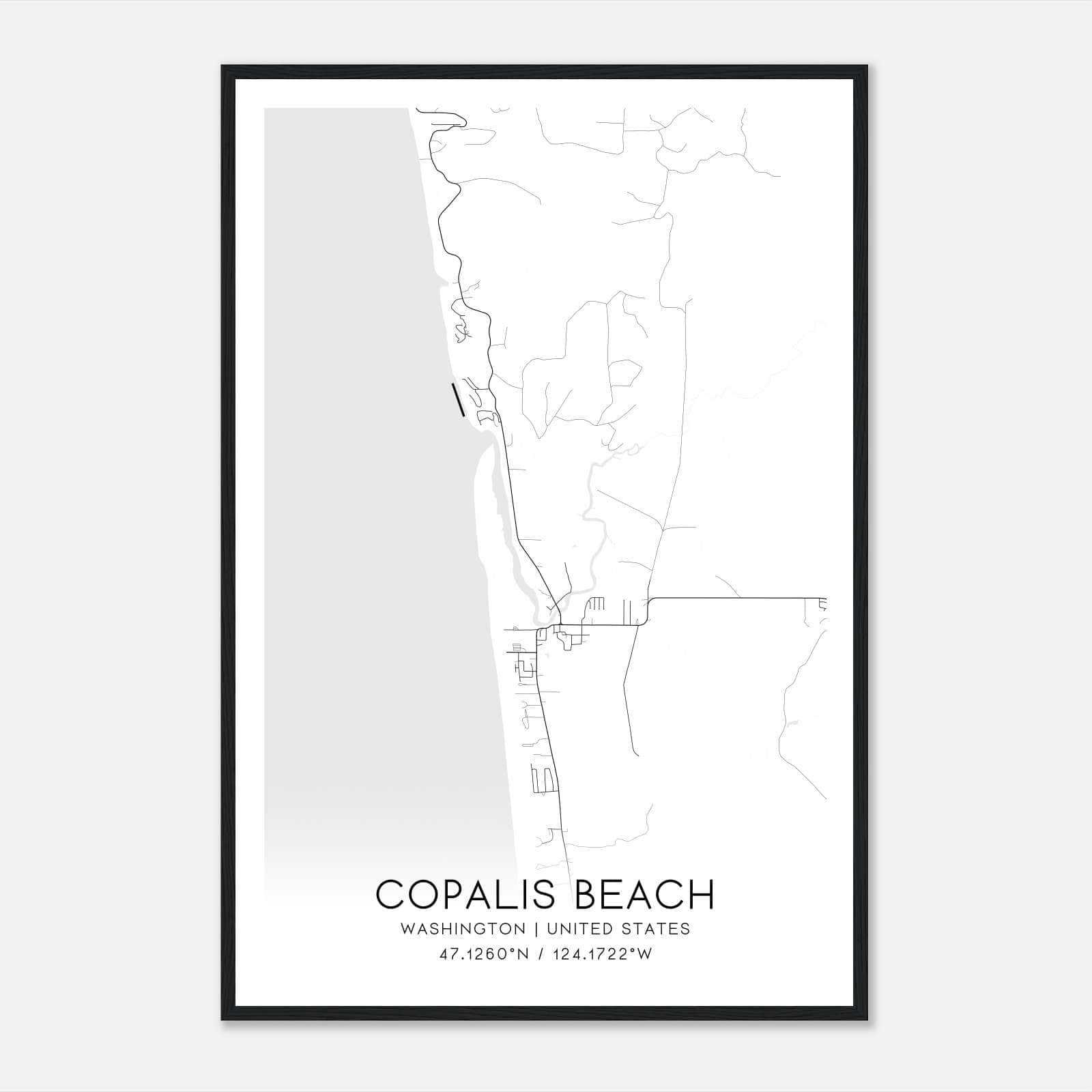 Copalis Beach Washington Map Poster, Modern Home Decor Wall Art Print Copalis Beach Washington Map Poster, Modern Home Decor Wall Art Print