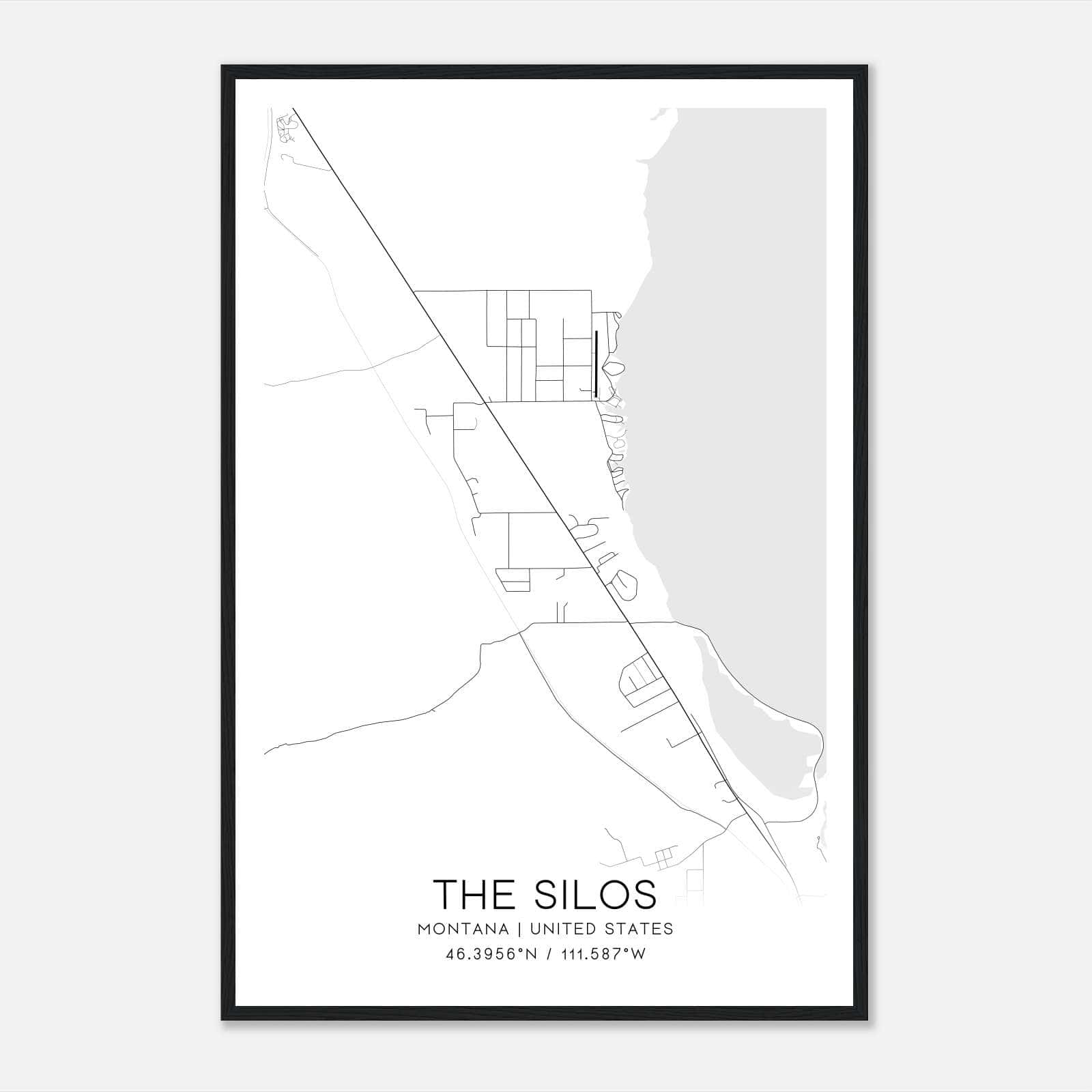 The Silos Montana Map Poster, Modern Home Decor Wall Art Print The Silos Montana Map Poster, Modern Home Decor Wall Art Print